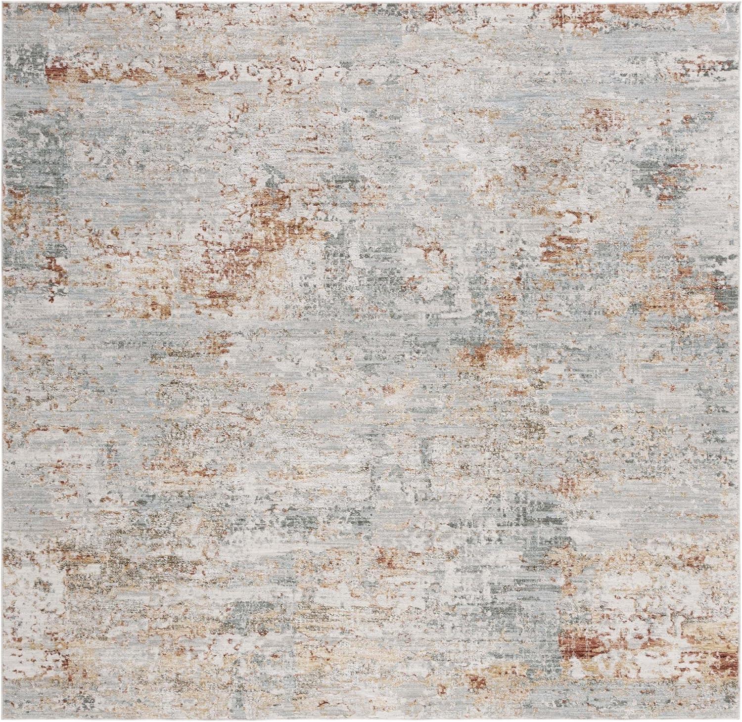 Adrianna ADN200 Machine Made Indoor Area Rug - Blue/Rust - 8'x10' - Safavieh
