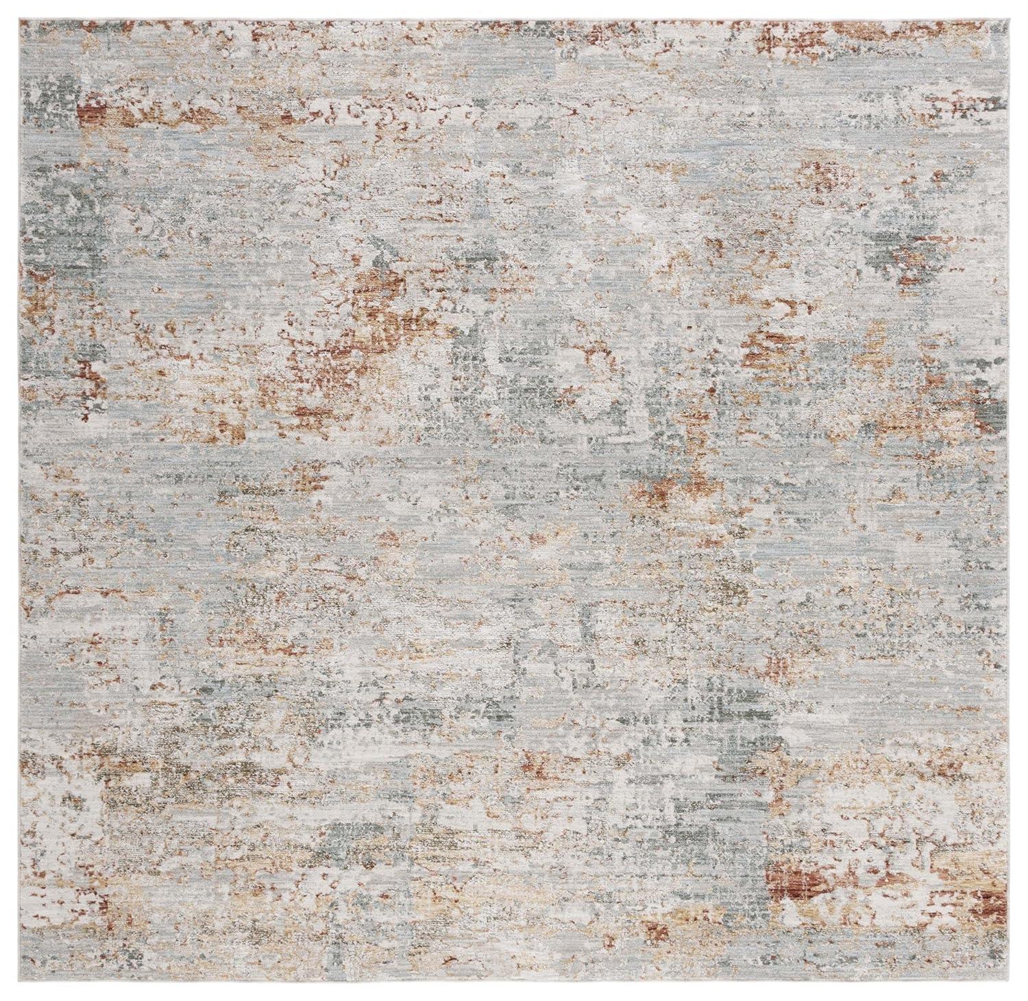 Adrianna ADN200 Machine Made Indoor Area Rug - Blue/Rust - 8'x10' - Safavieh