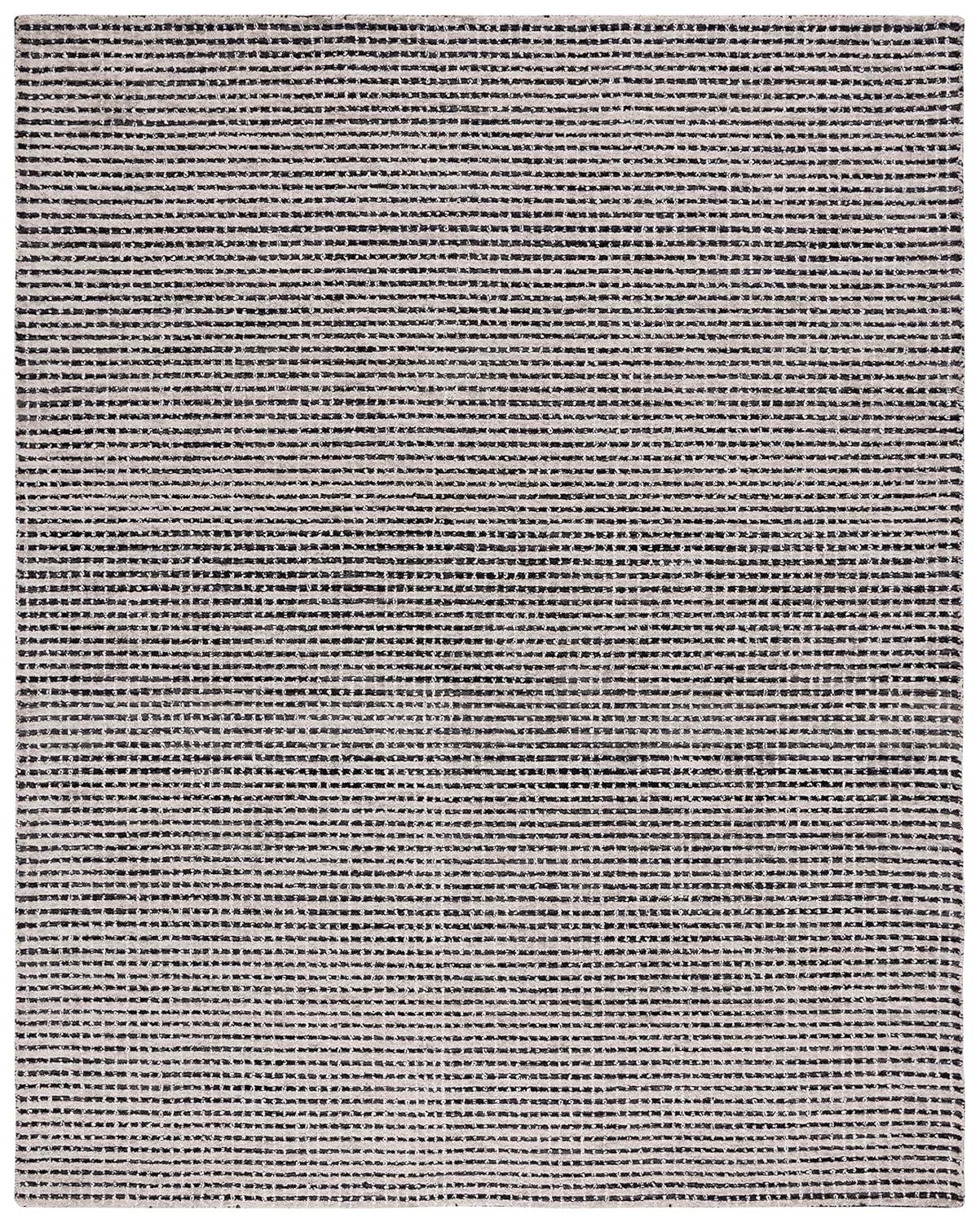 SAFAVIEH Area Rug 8x10 - Abstract Collection - Large - Black & Ivory, Handmade Wool, Ideal for Living Room, Bedroom, Office, Dining Space (ABT853Z)