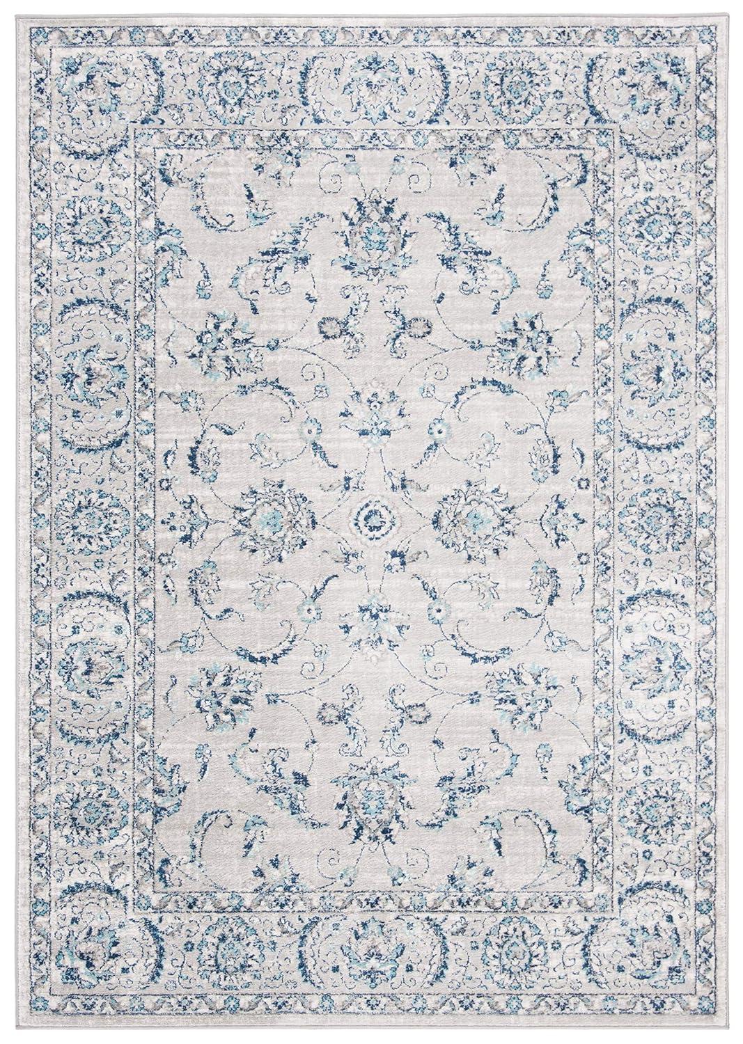 Brentwood BNT854 Power Loomed Indoor Area Rug - Light Grey/Blue - 5'3"x7'6" - Safavieh