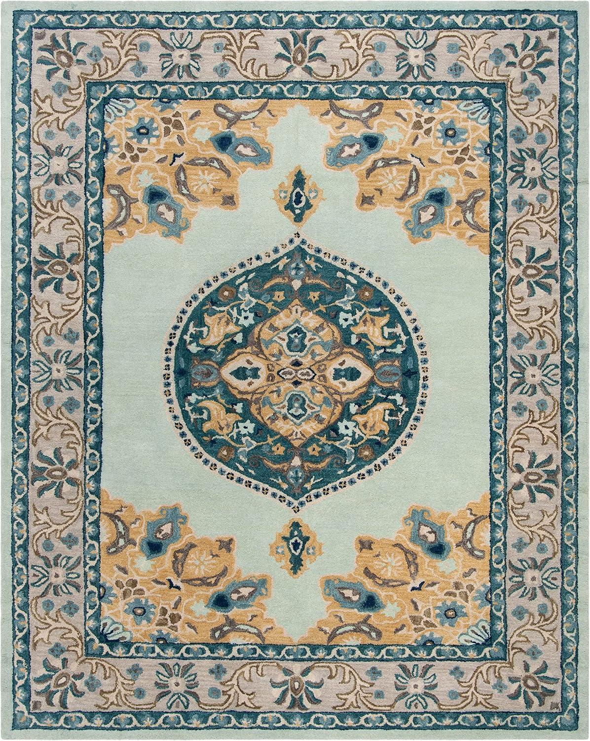Antiquity AT66 Hand Tufted Indoor Area Rug - Turquoise/Silver - 8'x10' - Safavieh