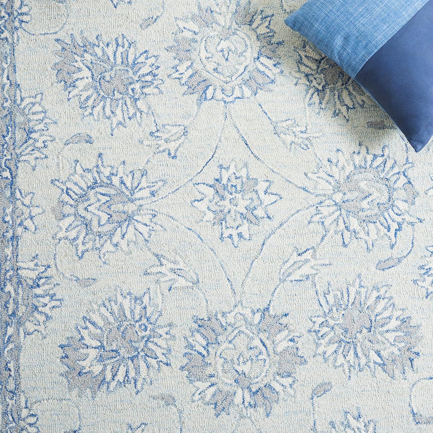 Micro-Loop MLP536 Hand Tufted Indoor Area Rug - Blue/Ivory - 9'x12' - Safavieh