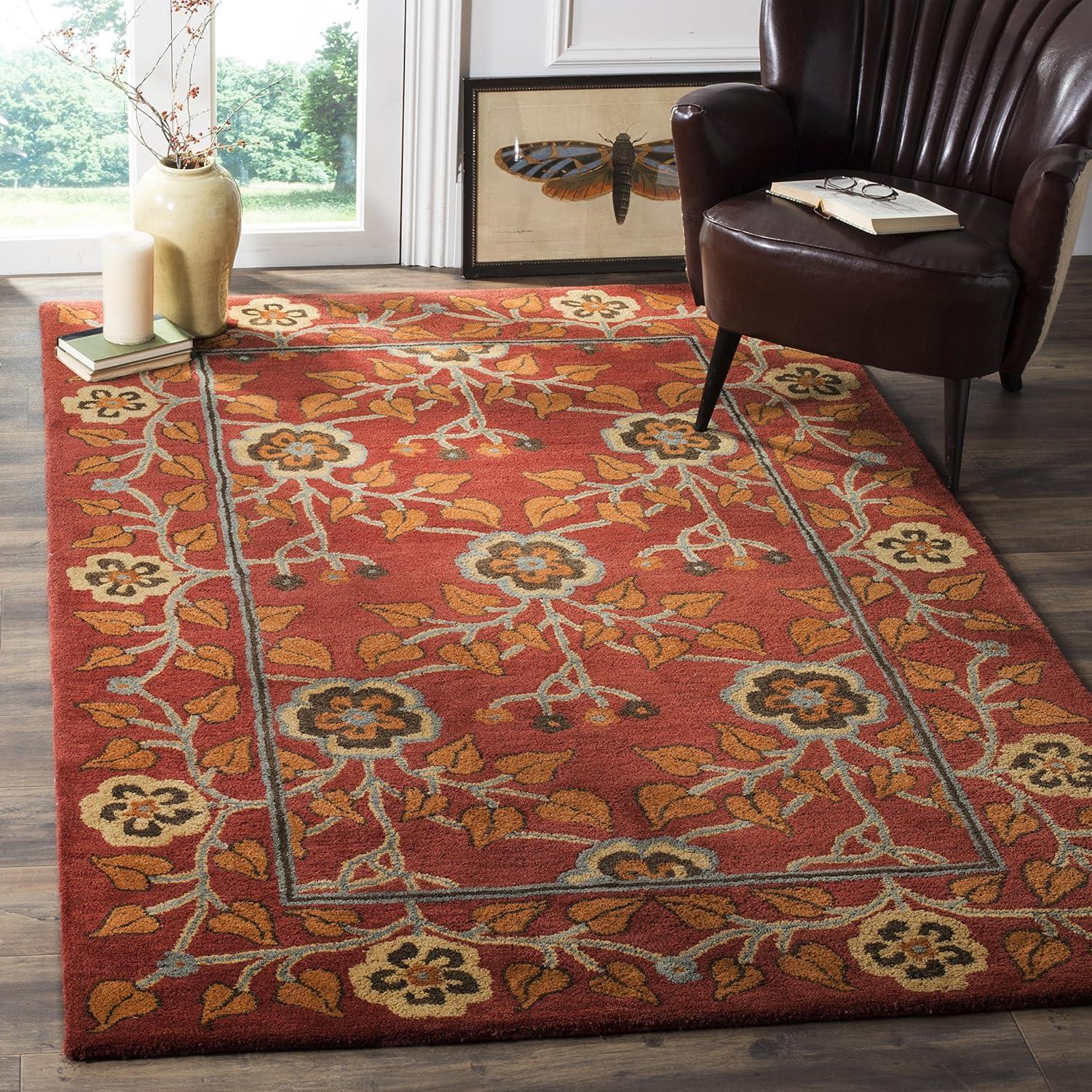 Heritage HG407 Handmade Area Rug - 9'x12' - Red/Multi - Safavieh