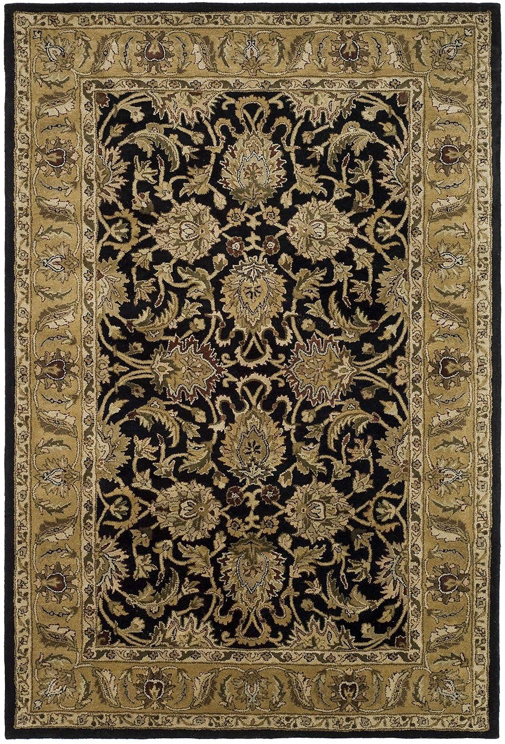 Classic CL252A Hand Tufted Area Rug - Black/Gold - 5'x8' - Safavieh..