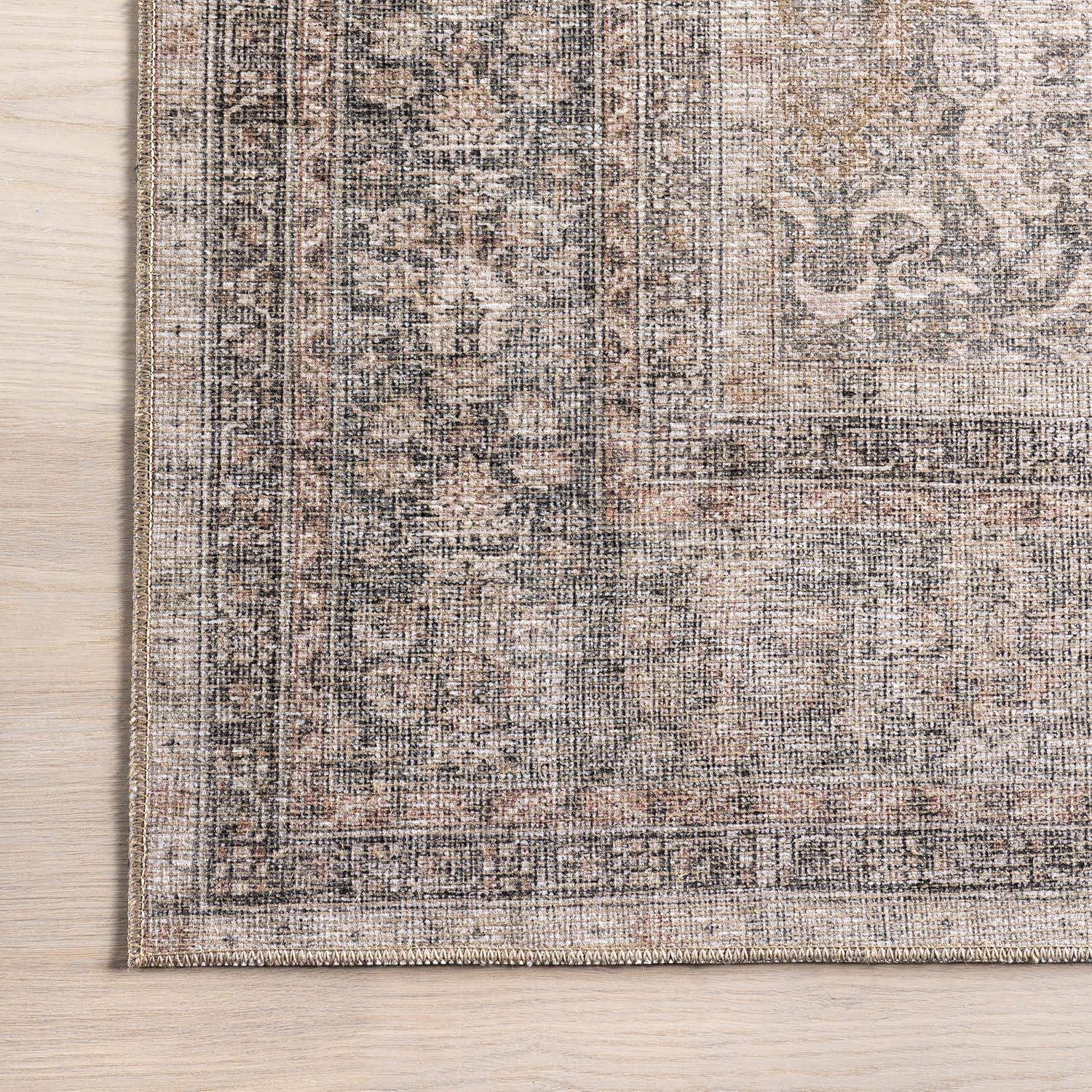 Nuloom Hillstone Collection Else Traditional Vintage Medallion Area Rug, 5' x 8', Beige