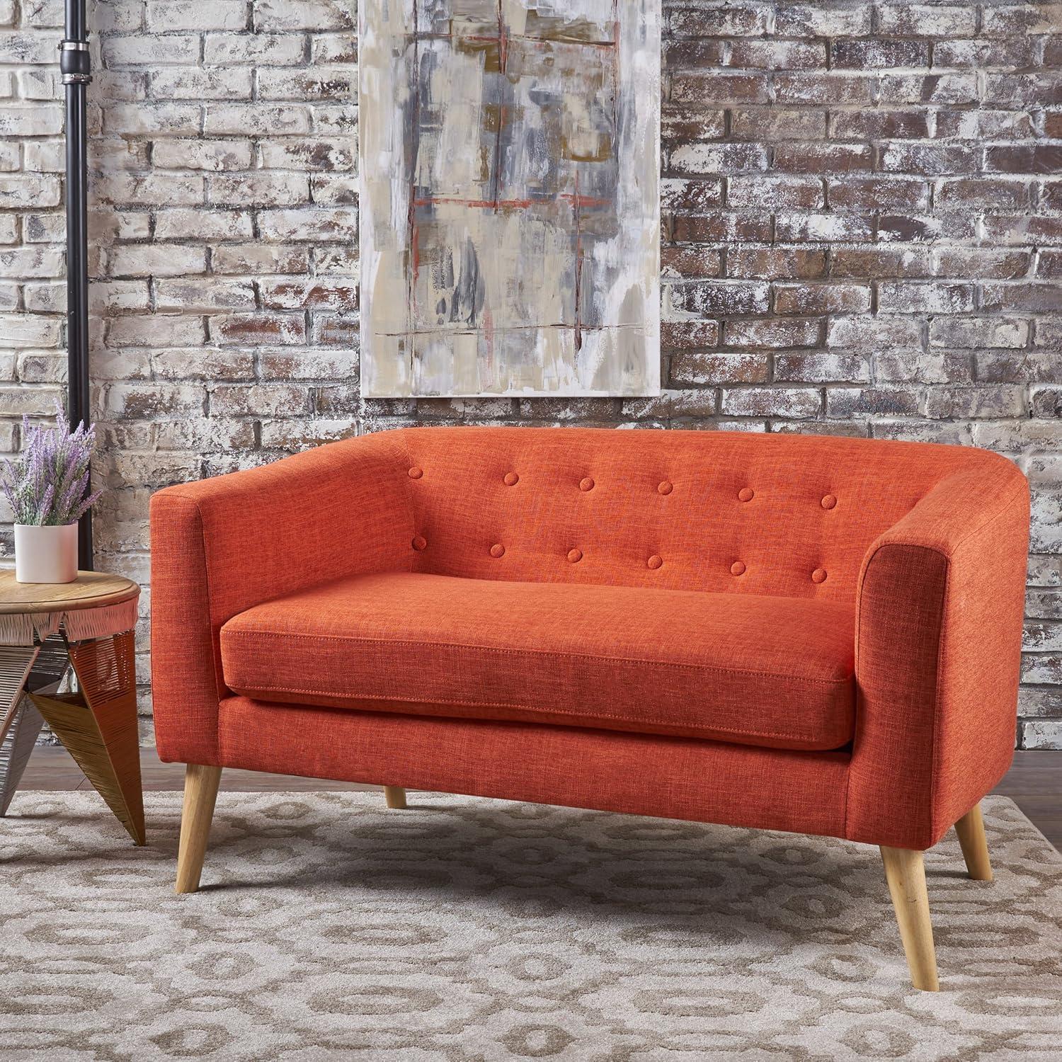 Bridie Mid-Century Loveseat Muted Purple - Christopher Knight Home: Stylish 2-Seater, Polyester Upholstery, Hardwood Frame