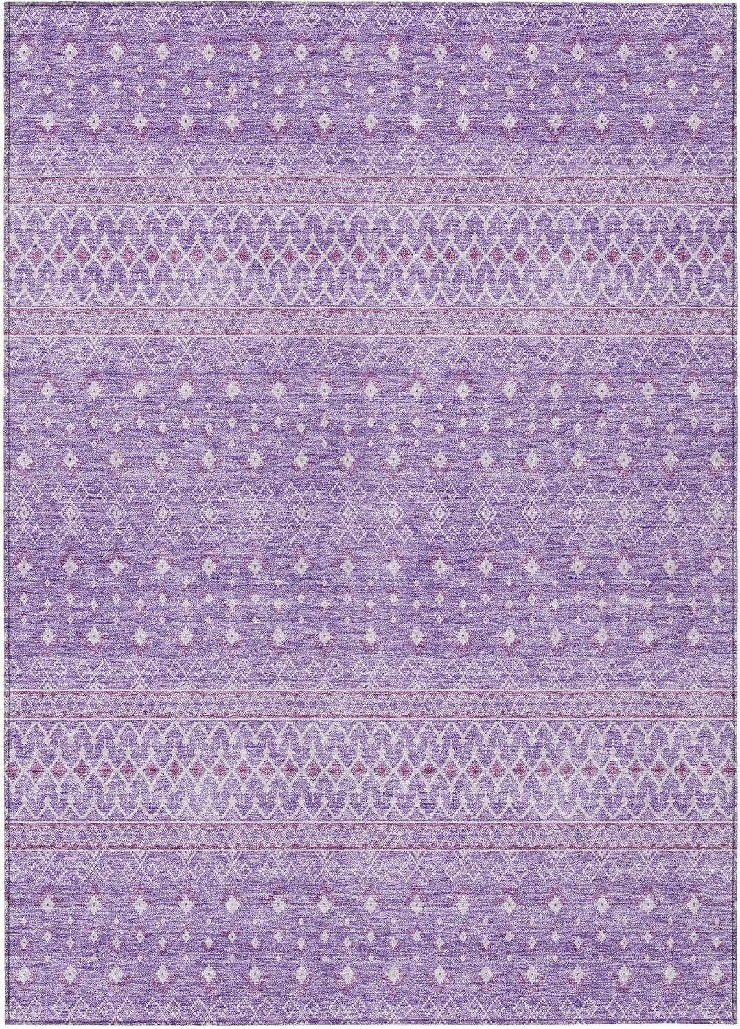 Lavender Flat Woven Synthetic Rectangular Area Rug 3' x 5'