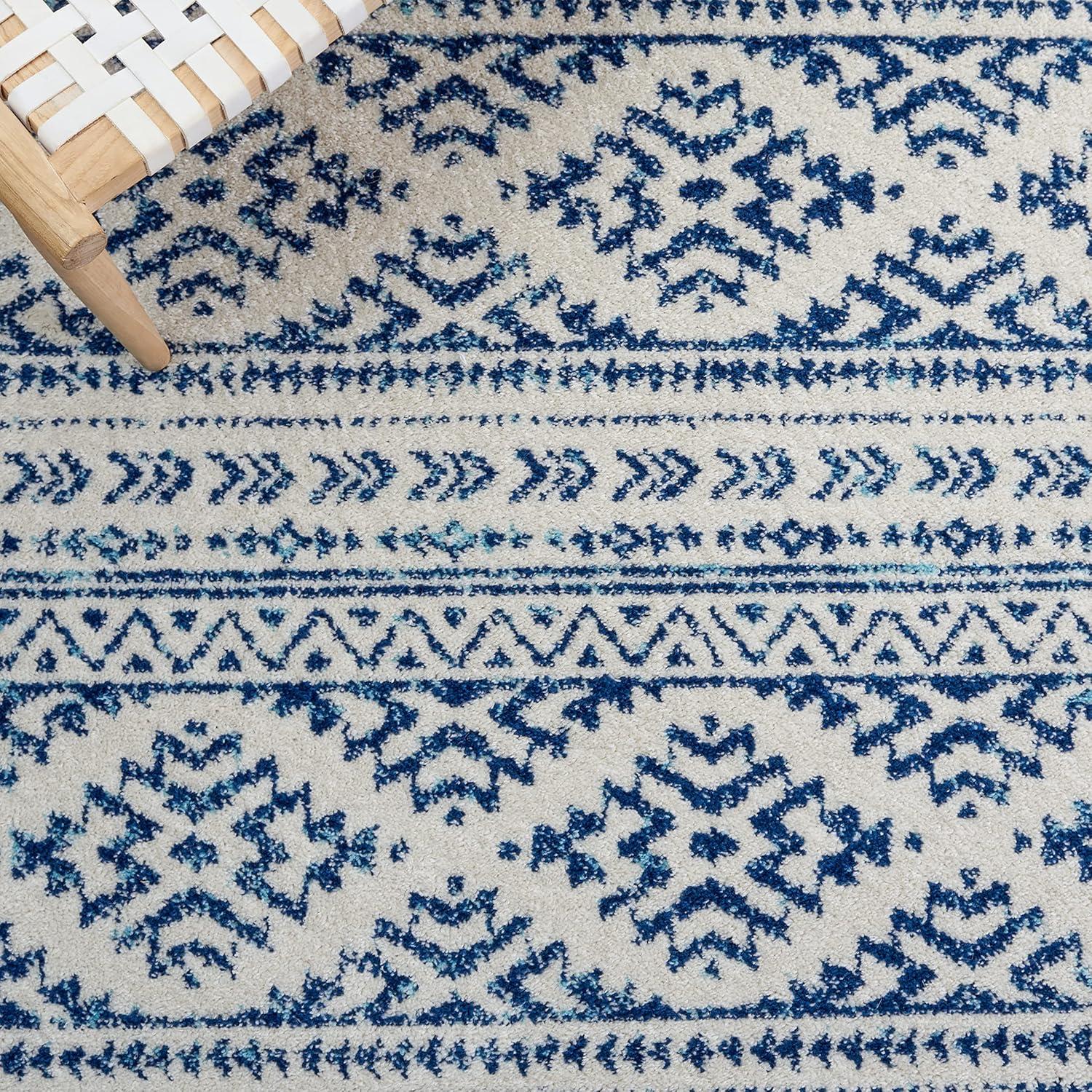 Tulum TUL272 Power Loomed Runner Rug - Ivory/Navy - 2'x21' - Safavieh.