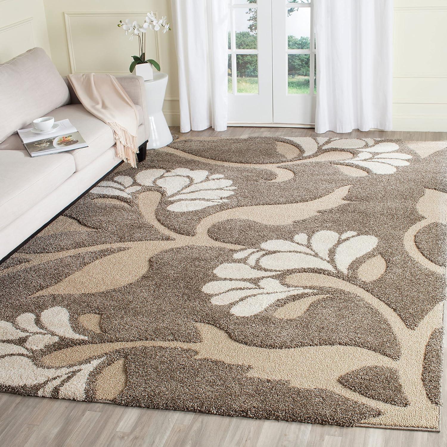 Florida Shag SG459 Power Loomed Indoor Accent Rug - Smoke/Beige - 3'3"x5'3" - Safavieh