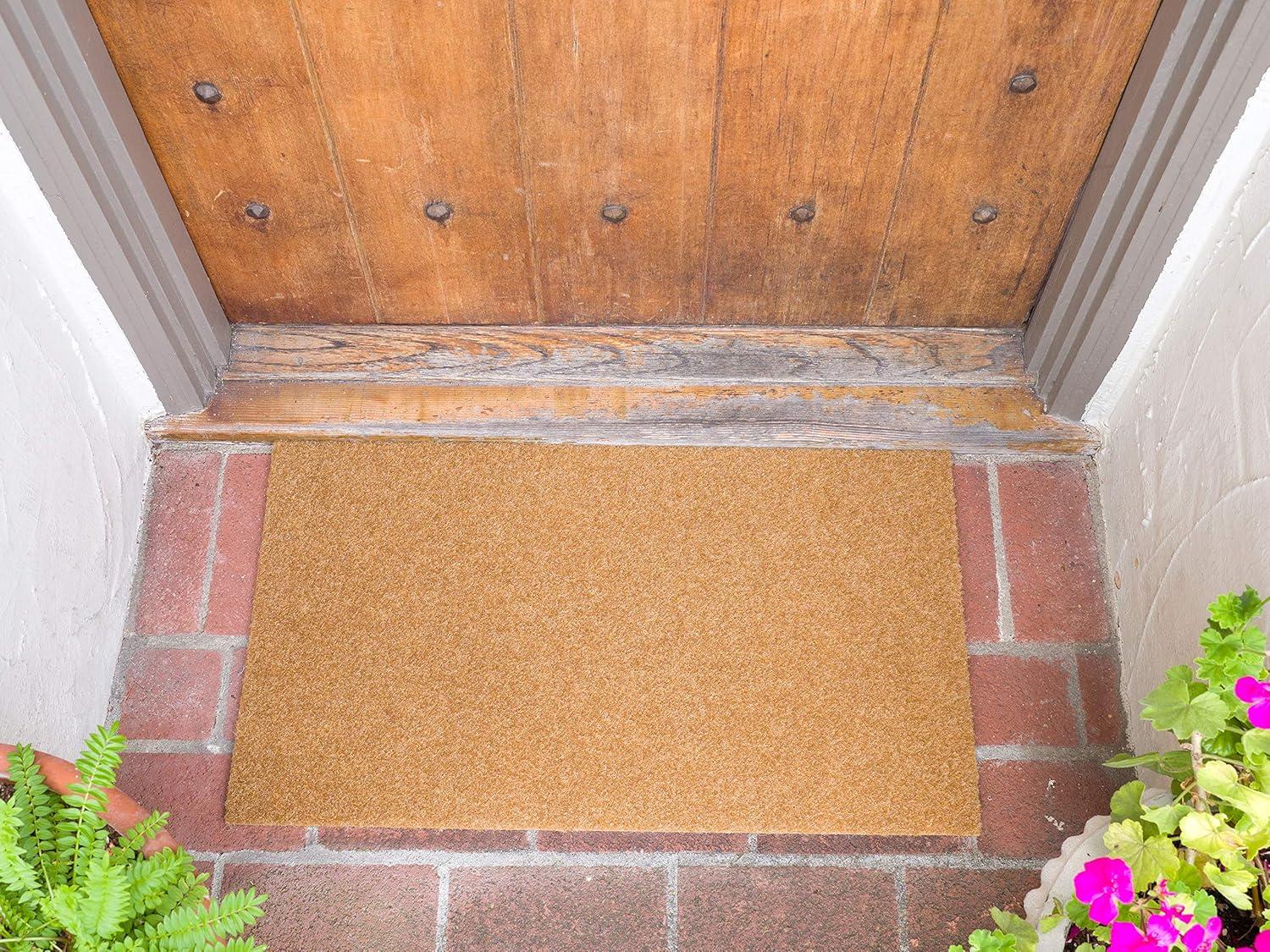 KAF Home EcoCoir Non-Shed Synthetic Doormat with Heavy-Duty, Weather Resistant, Non-Slip PVC Backing | 17" by 30" | For Indoor and Outdoor Use (Blank)