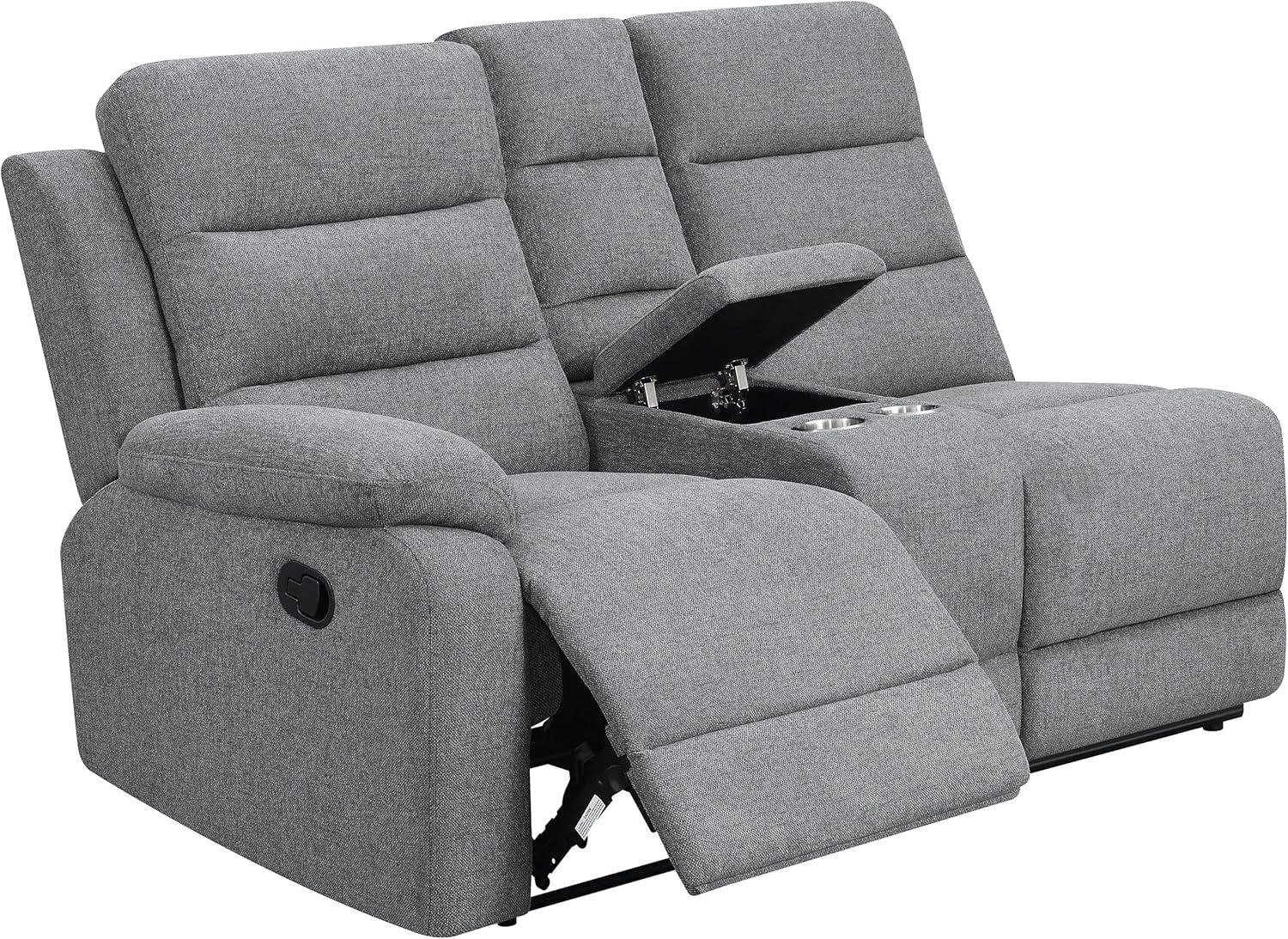 David 3-piece Upholstered Motion Sectional with Pillow Arms Smoke