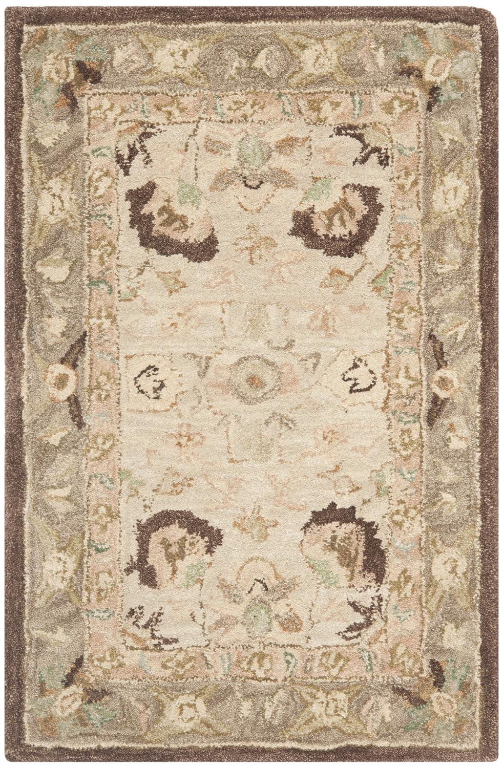 SAFAVIEH Anatolia Venice Floral Wool Area Rug, Ivory/Brown, 2' x 3'