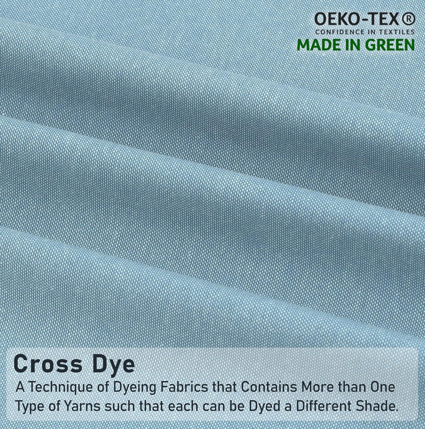 Ruvanti Poly Cotton Square Cloth Napkins Chambray Fabric (Set of 12)