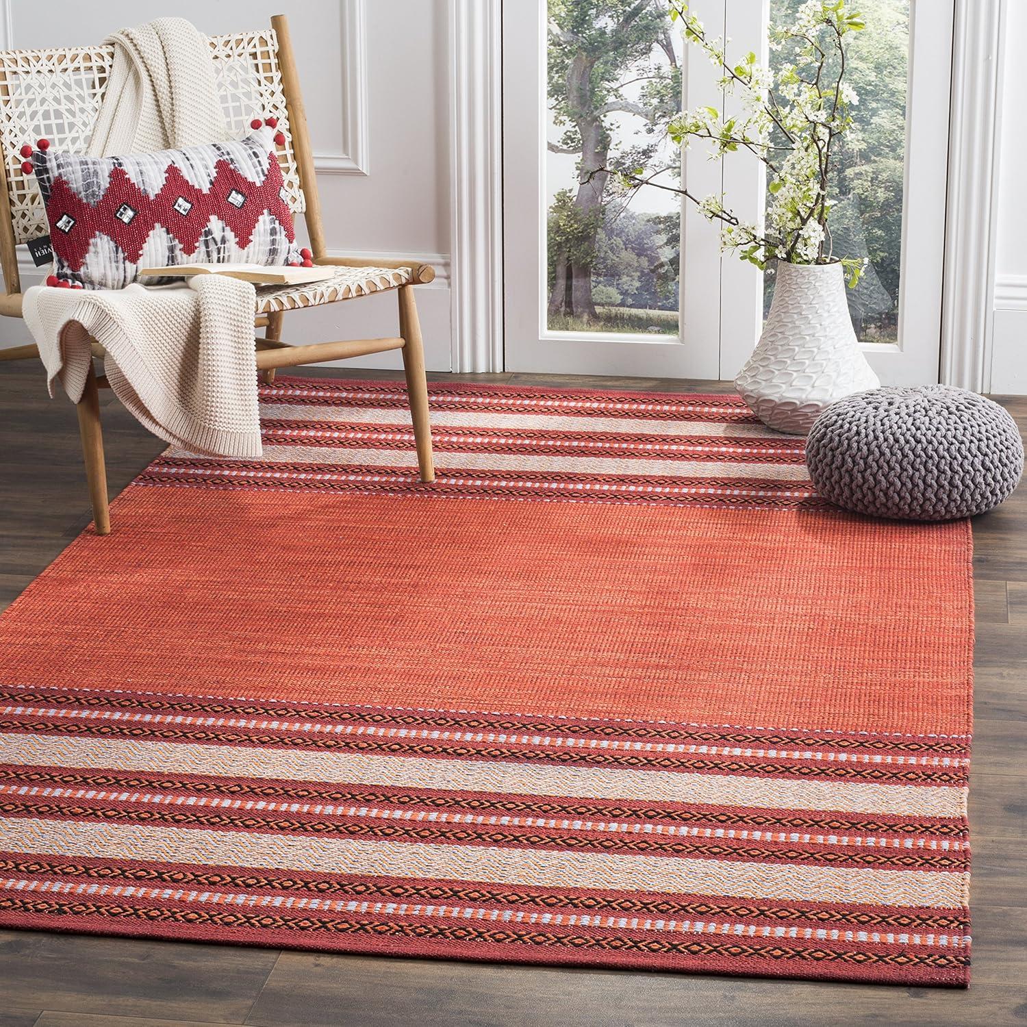 Montauk MTK214 Hand Woven Indoor Area Rug - Red/Ivory - 5'x8' - Safavieh