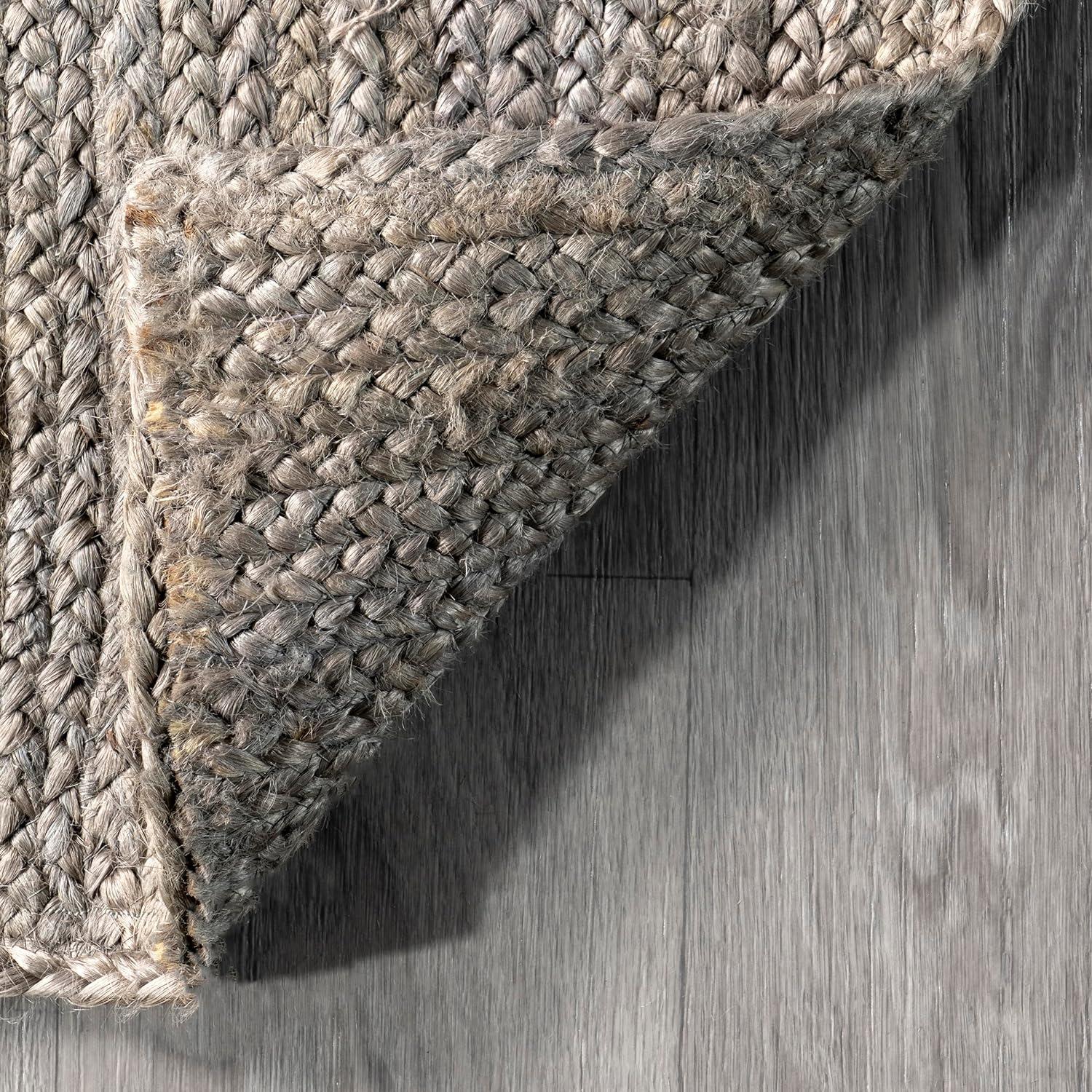 nuLOOM Rigo Hand Woven Jute Grey 5' x 8' Farmhouse Area Rug