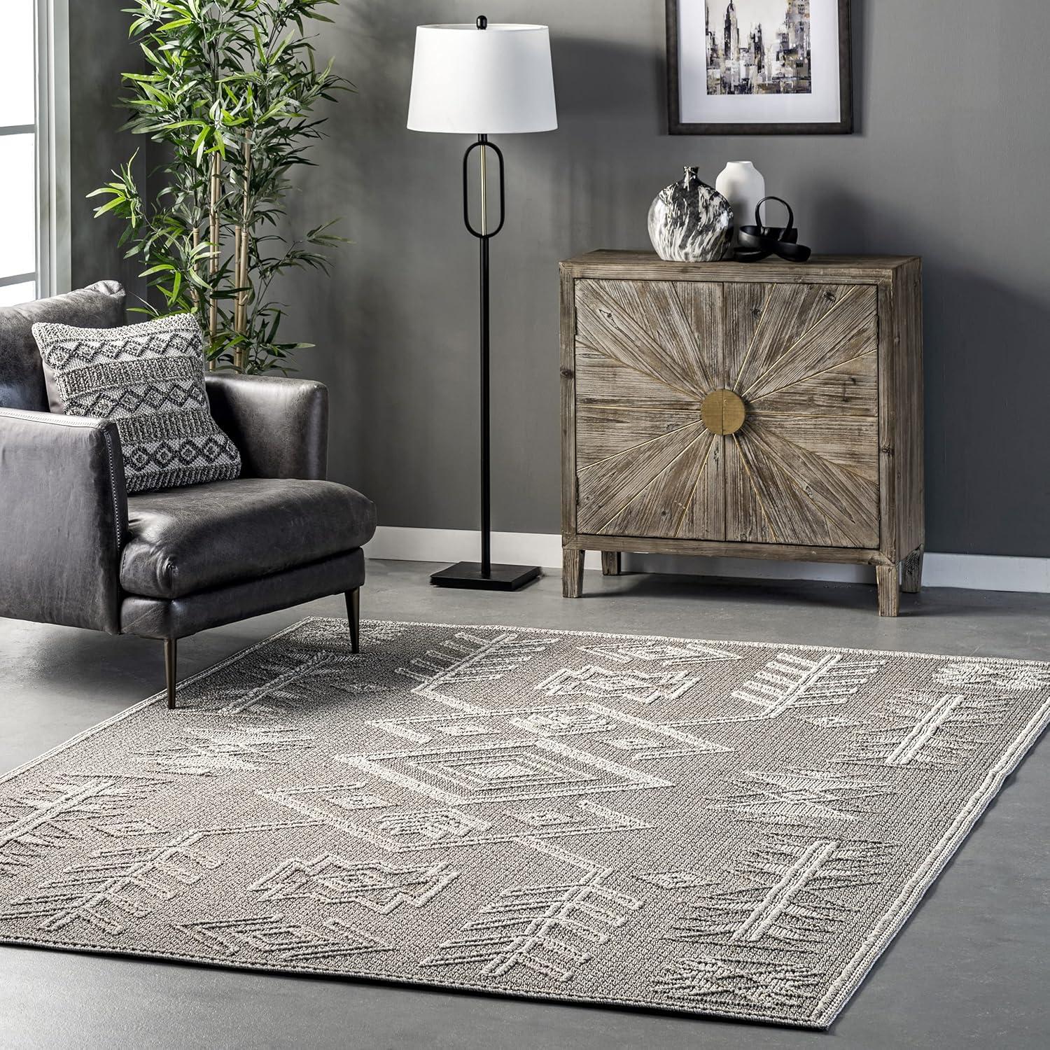 Nuloom Theresa Textured Southwestern Indoor Area Rug - Grey 5x7