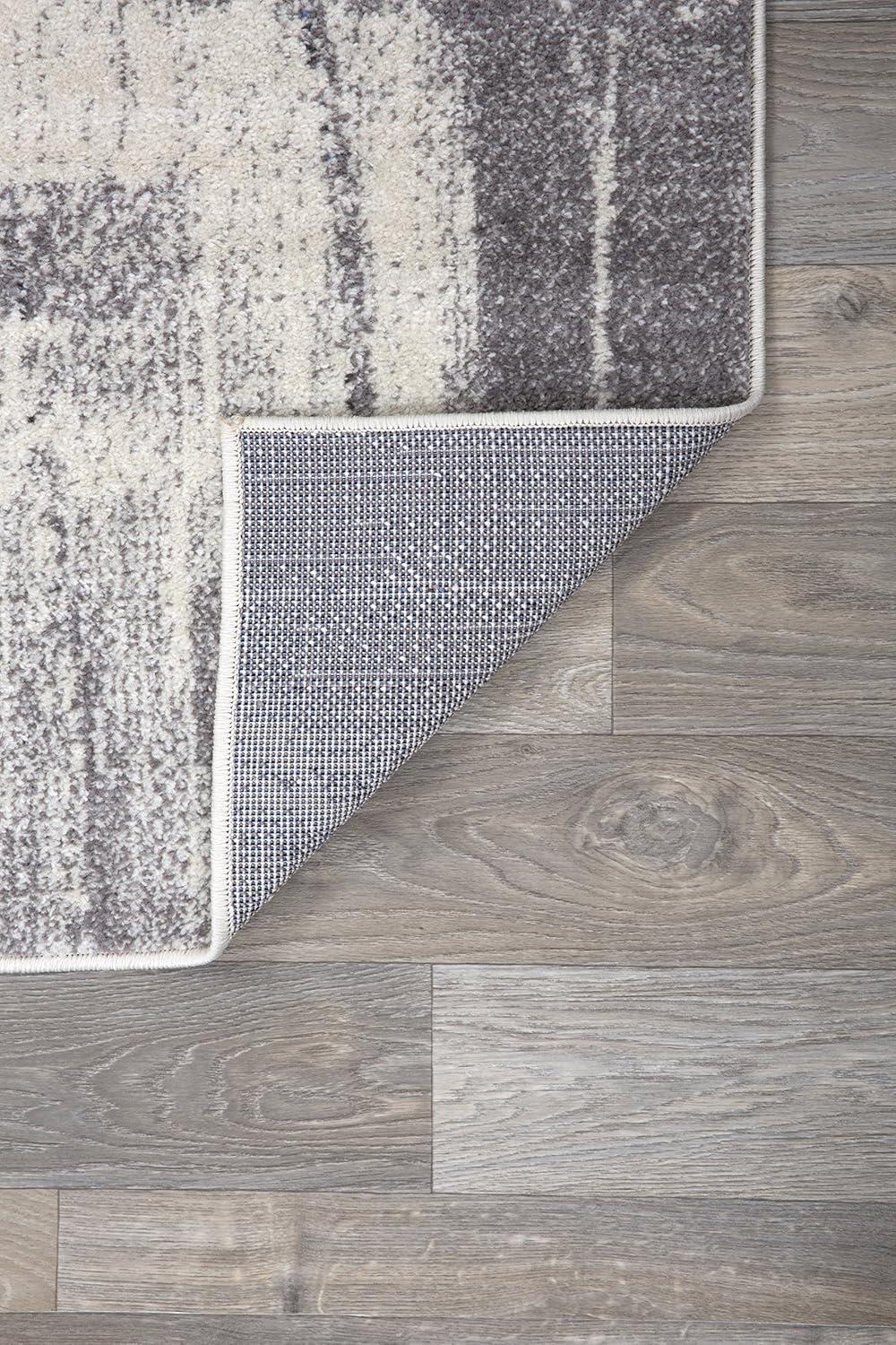 World Rug Gallery Contemporary Modern Abstract Black 5' x 7' Area Rug:  Stain-Resistant,  Pet Friendly,  Low Pile,  Indoor Use