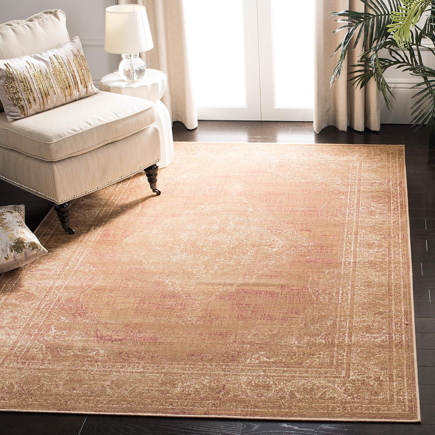 Vintage VTG112 Power Loomed Indoor Skid-Resistant Area Rug - Taupe - 4'x5'7" - Safavieh