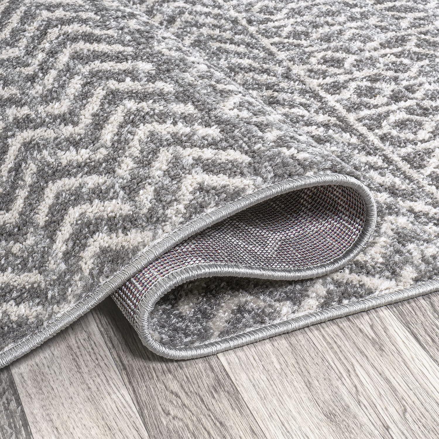 3' x 5' Arta Moroccan Modern Geometric Rug Area Rug, Gray/Cream - JONATHAN Y