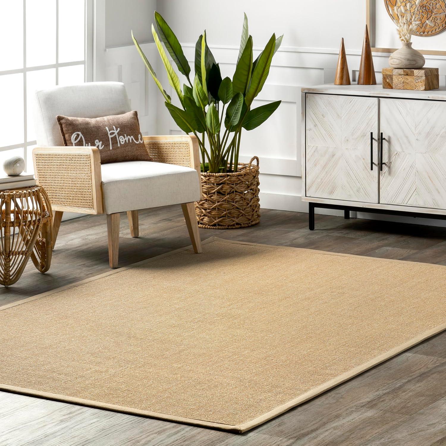 3'x5' Machine Woven orsay sisal Accent Rug Beige - nuLOOM: Modern Indoor Low Pile Skid-Resistant Area Rug