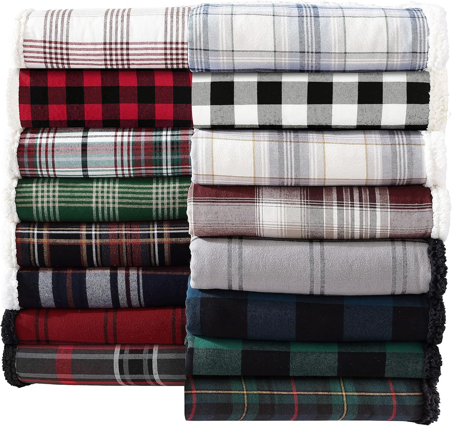 Eddie Bauer Eddie Bauer Printed Plush Fleece/Sherpa Oversized Throw Blanket