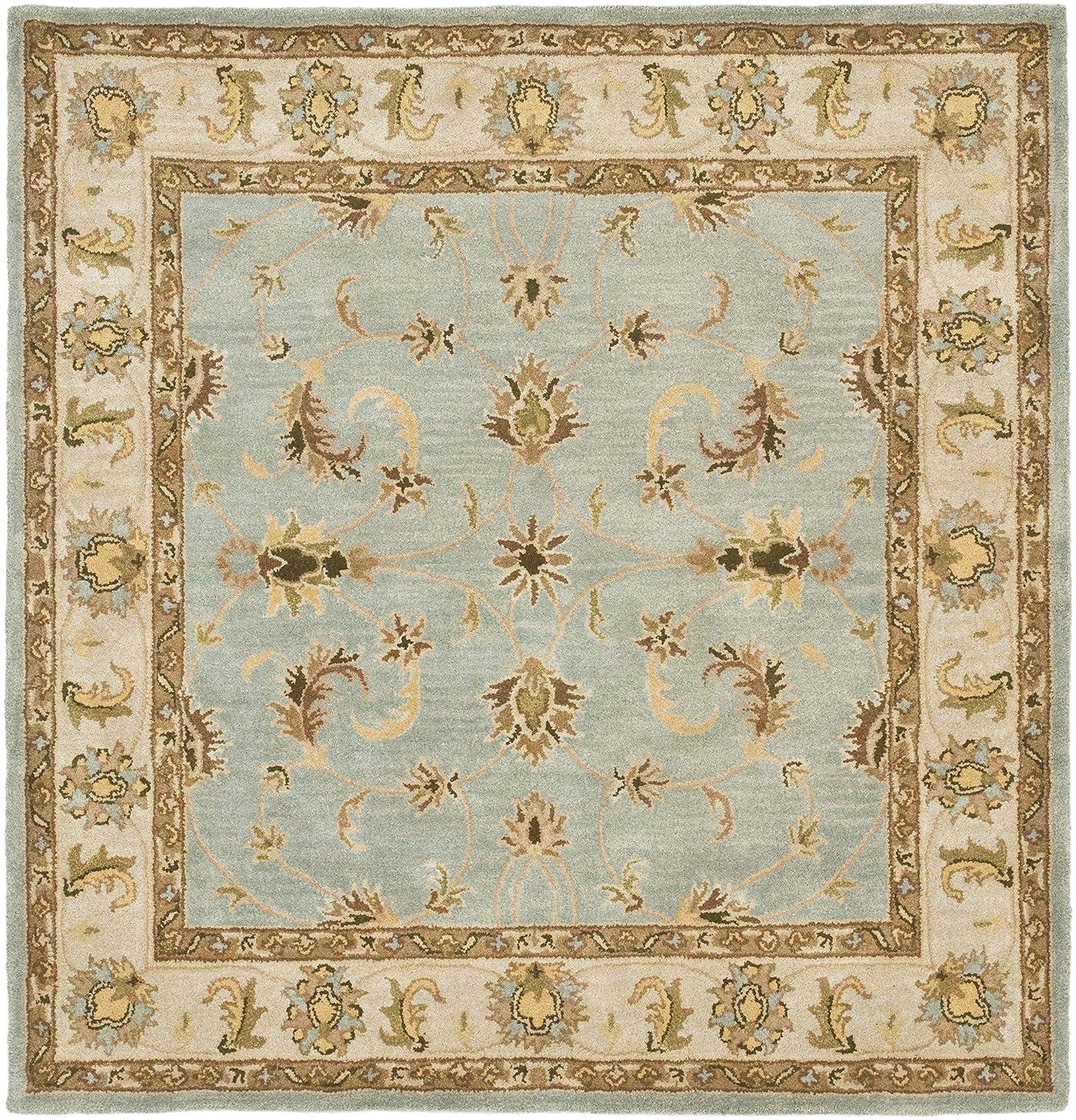 Heritage HG913 Hand Tufted Area Rug - Light Blue/Beige - 4'x4' - Safavieh.