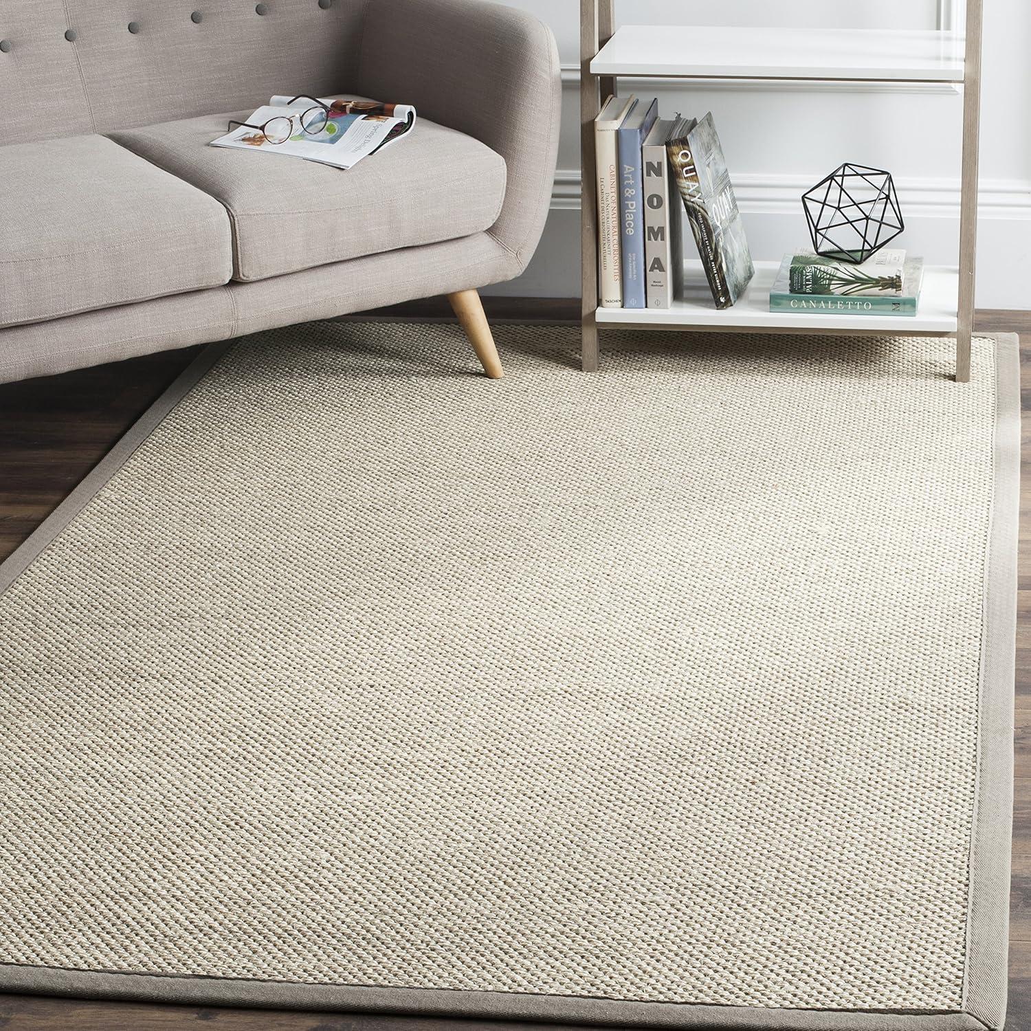 Natural Fiber NF143 Power Loomed Indoor Area Rug - Marble/Khaki - 6'x6' - Safavieh.
