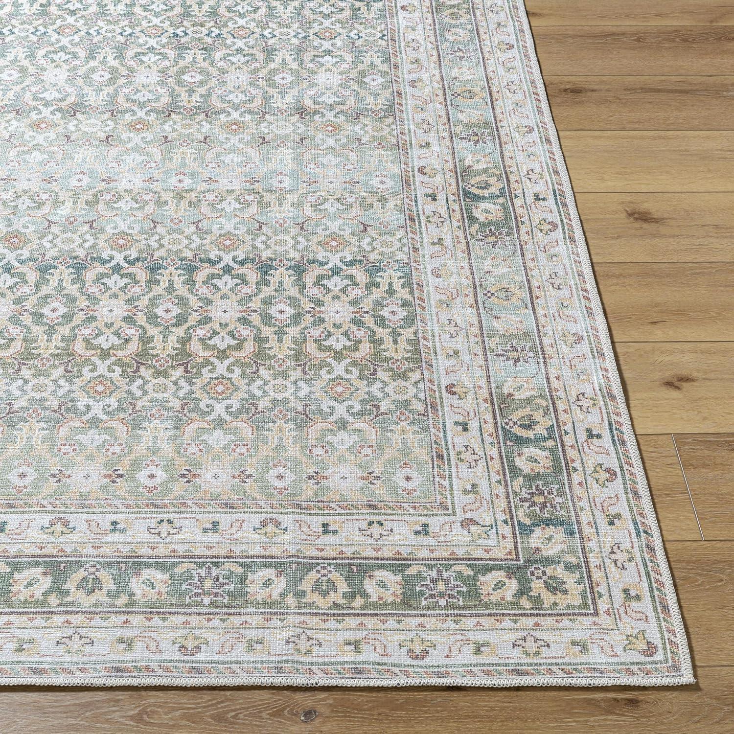 Livabliss x Our PNW Home Rainier Updated Traditional Washable Area Rug, 3'3" x 4'11", Green
