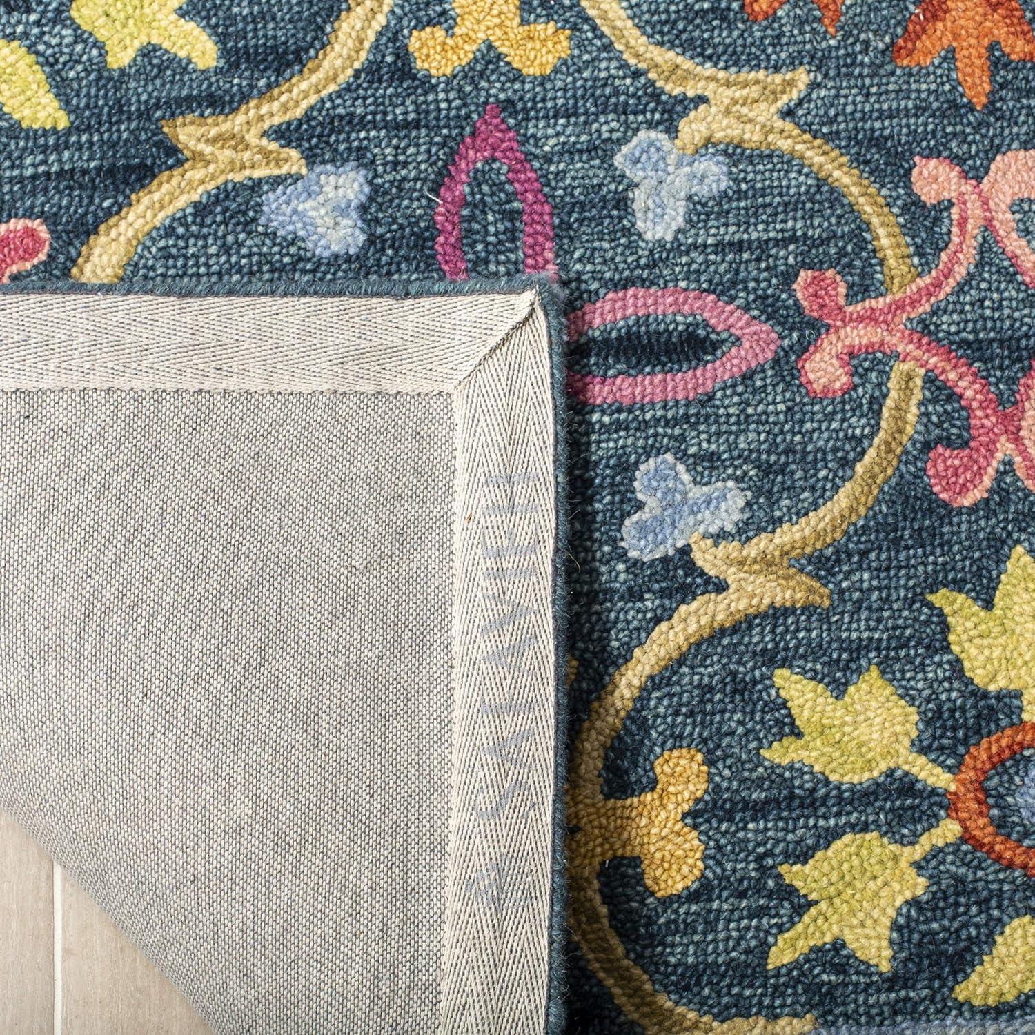 Suzani SZN310 Hand Hooked Indoor Accent Rug - Blue/Multi - 3'x5' - Safavieh