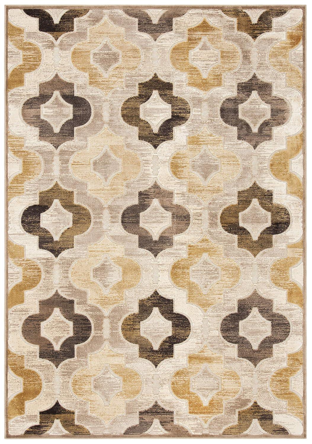 SAFAVIEH Paradise Lakisha Geometric Tessellation Area Rug, Taupe/Multi, 5'3" x 7'6"