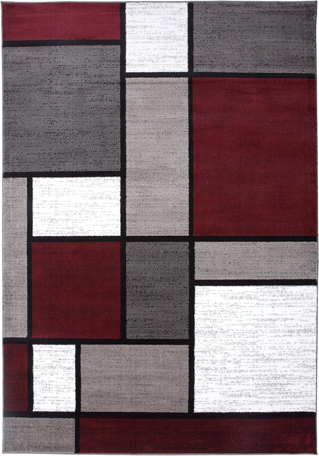 World Rug Gallery Contemporary Modern Boxed Color Block Area Rug