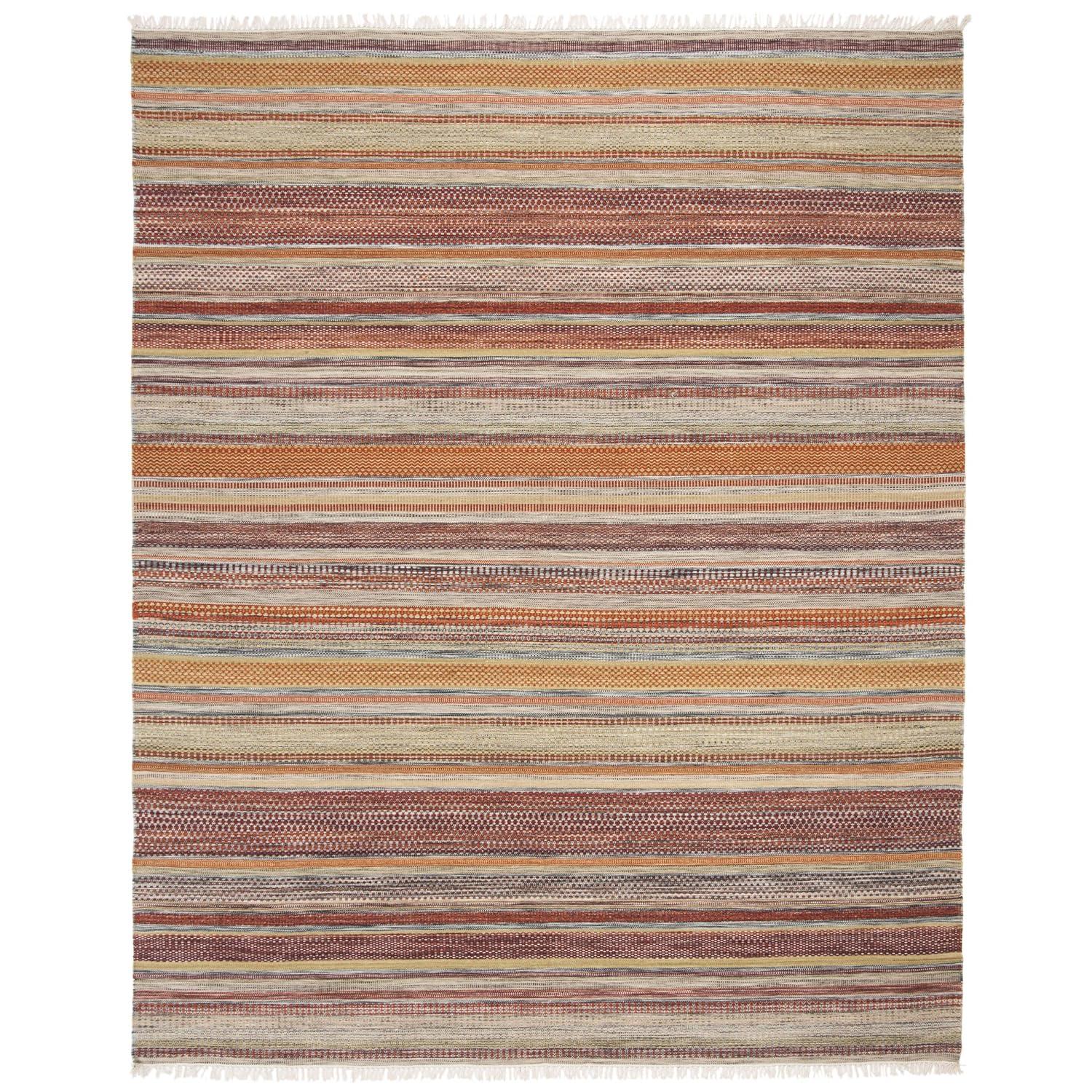 Striped Kilim STK311 Hand Woven Indoor Area Rug - Beige - 7'x7' - Safavieh