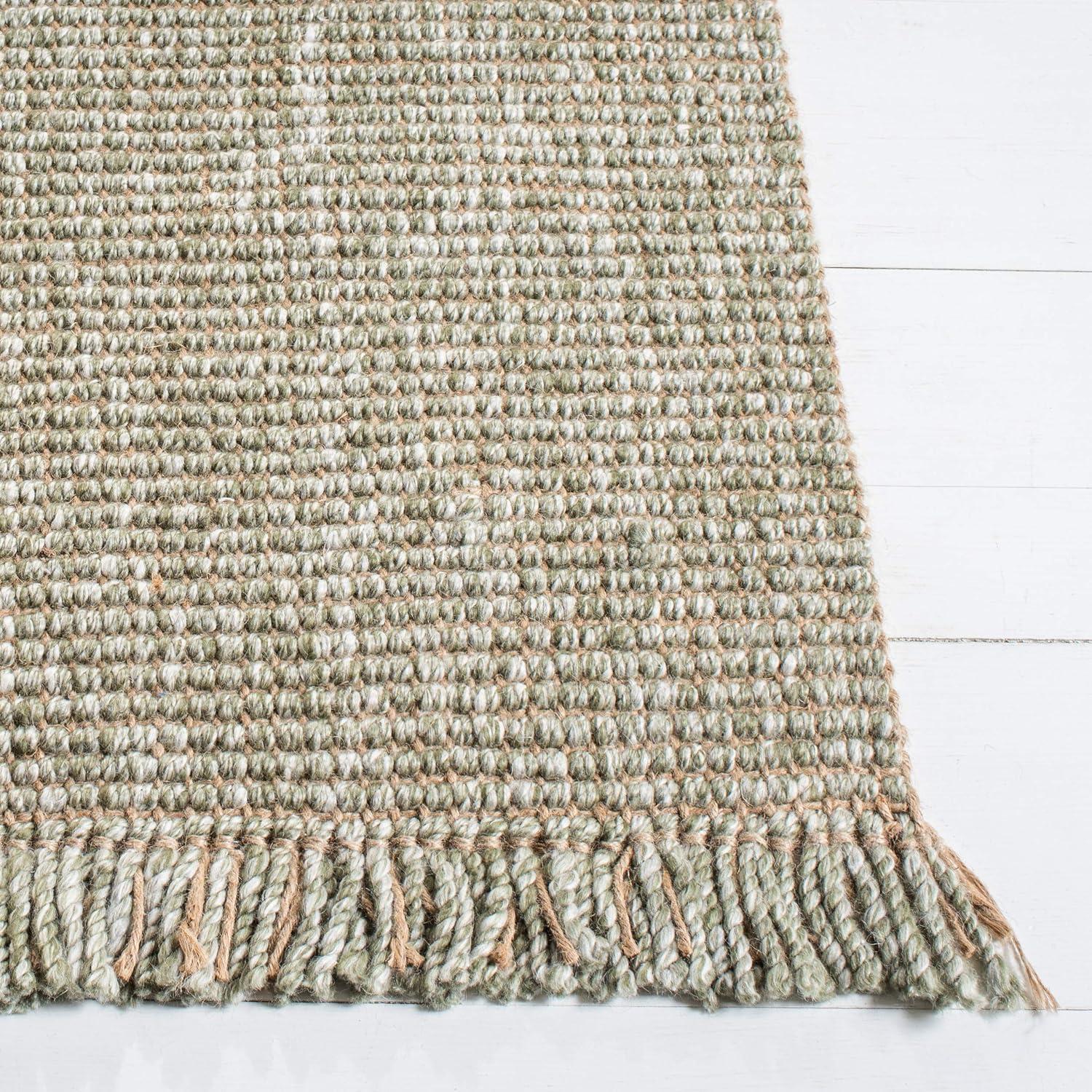 Natural Fiber NF826 Hand Woven Indoor Area Rug - Green/Natural - 5'x8' - Safavieh