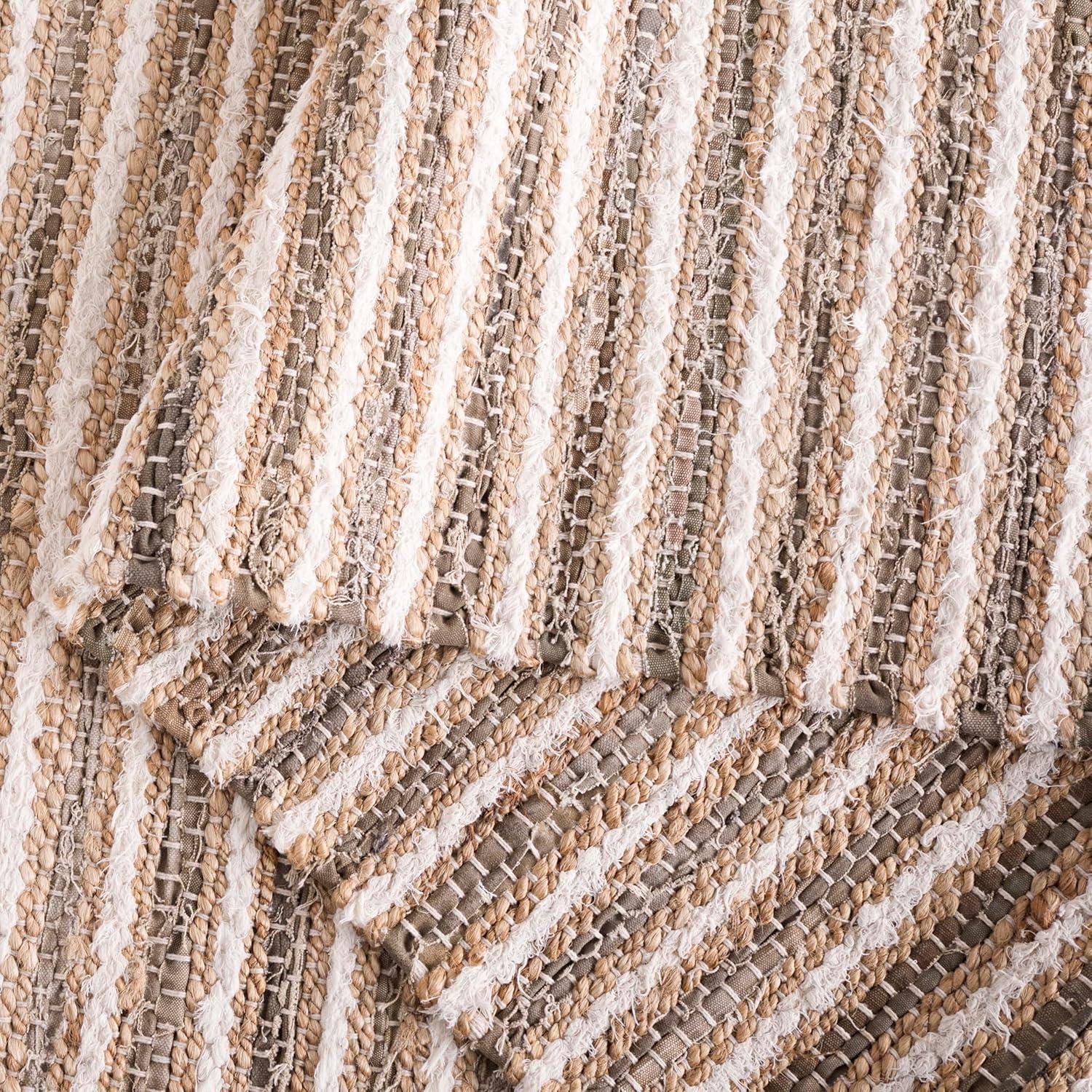 Cape Cod CAP151 Handmade Woven Area Rug - Natural/Green - 8' X 10' - Safavieh