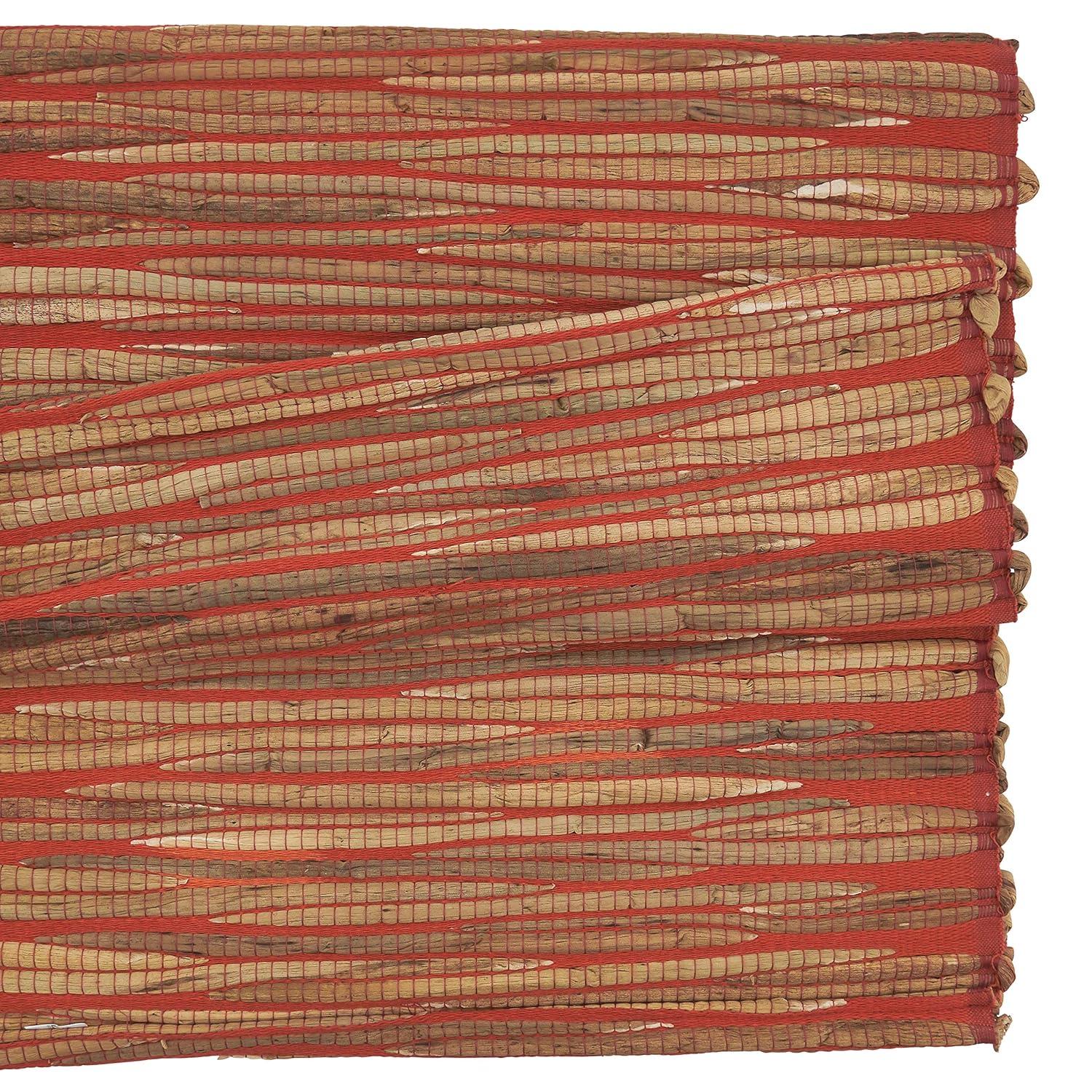 Saro Lifestyle Dinner Table Runner With Water Hyacinth Design, Orange, 14" x 90"