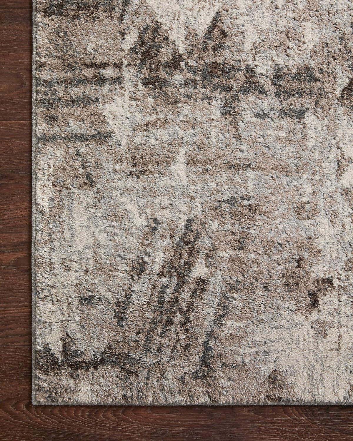 Mocha Natural Abstract 7'-10" x 10'-6" Wool-Synthetic Blend Area Rug