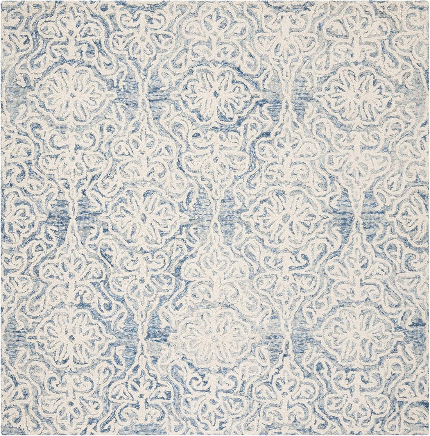 Blossom BLM112 Hand Tufted Indoor Area Rug - Beige/Ivory - 4'x4' - Safavieh