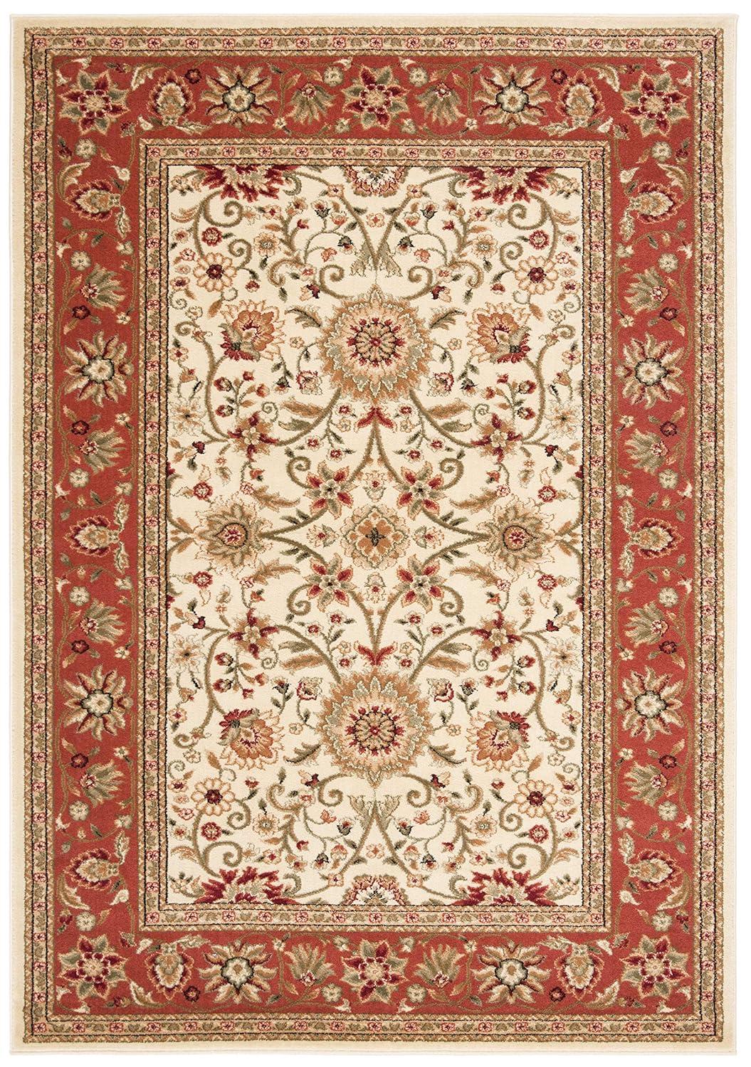 Lyndhurst LNH212 Power Loomed Area Rug - Ivory/Rust - 4'x6' - Safavieh