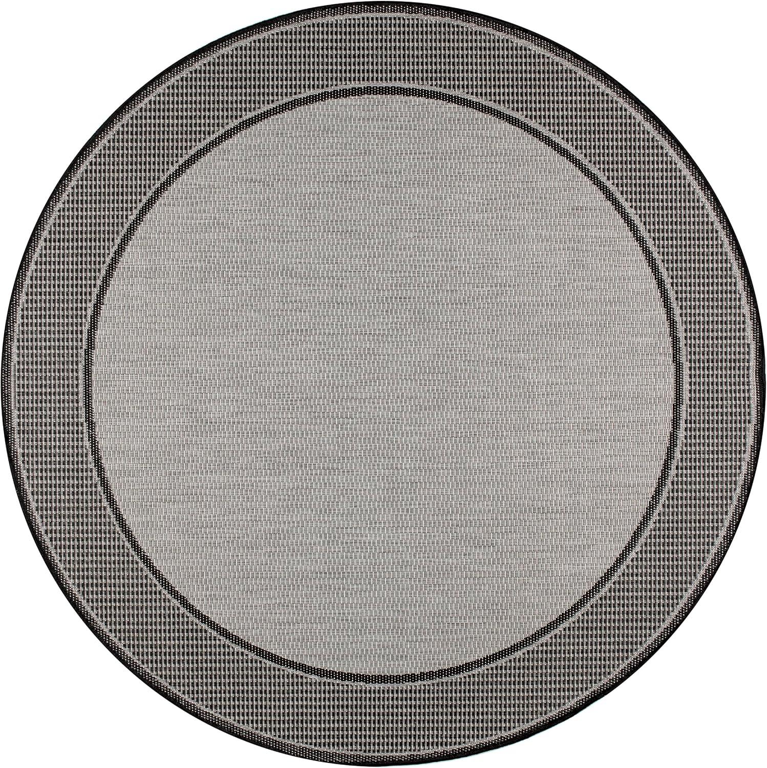 nuLOOM Gris Border Indoor/Outdoor Area Rug, 6', Gray