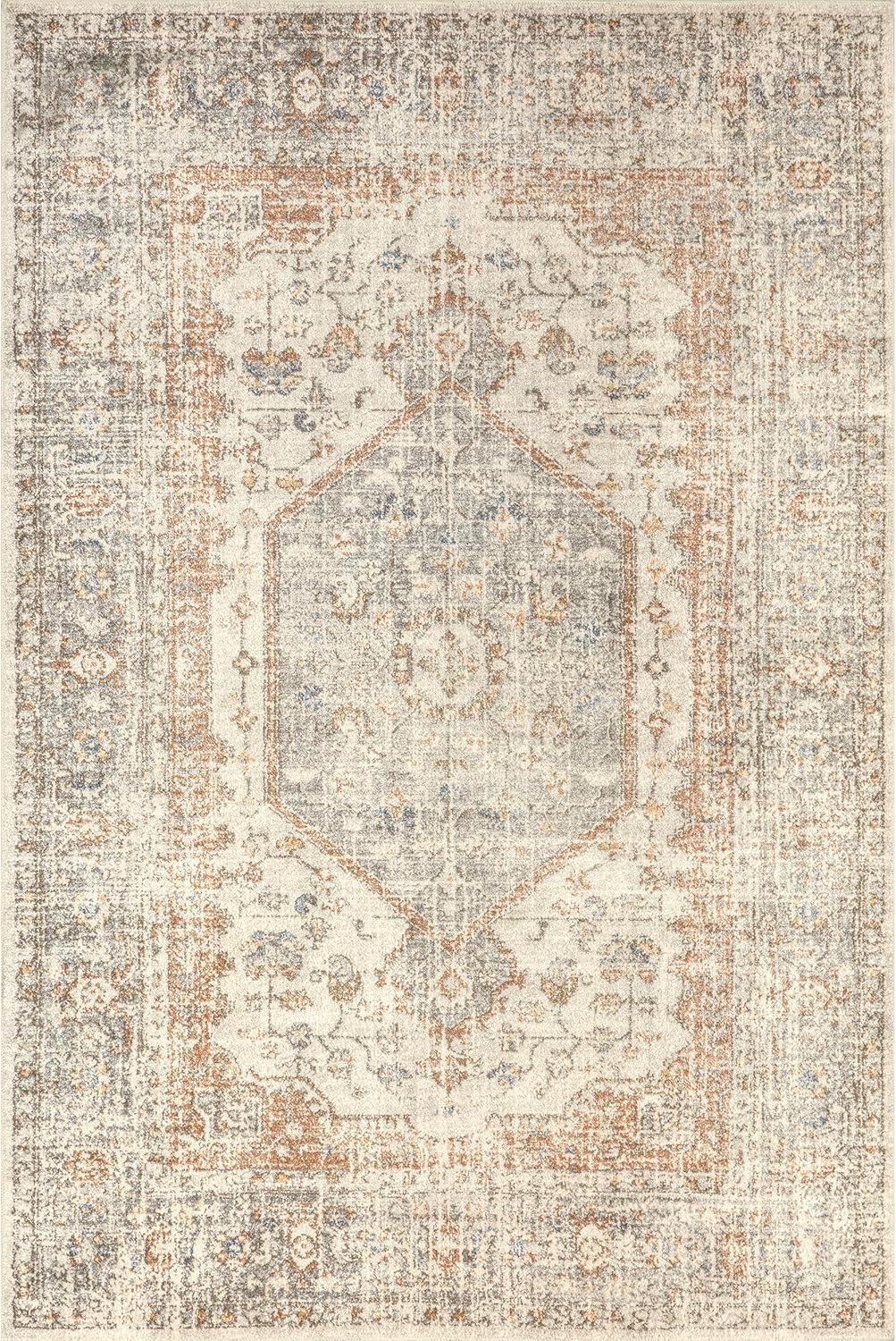 nuLOOM Jacquie Machine Washable Vintage Floral Area Rug