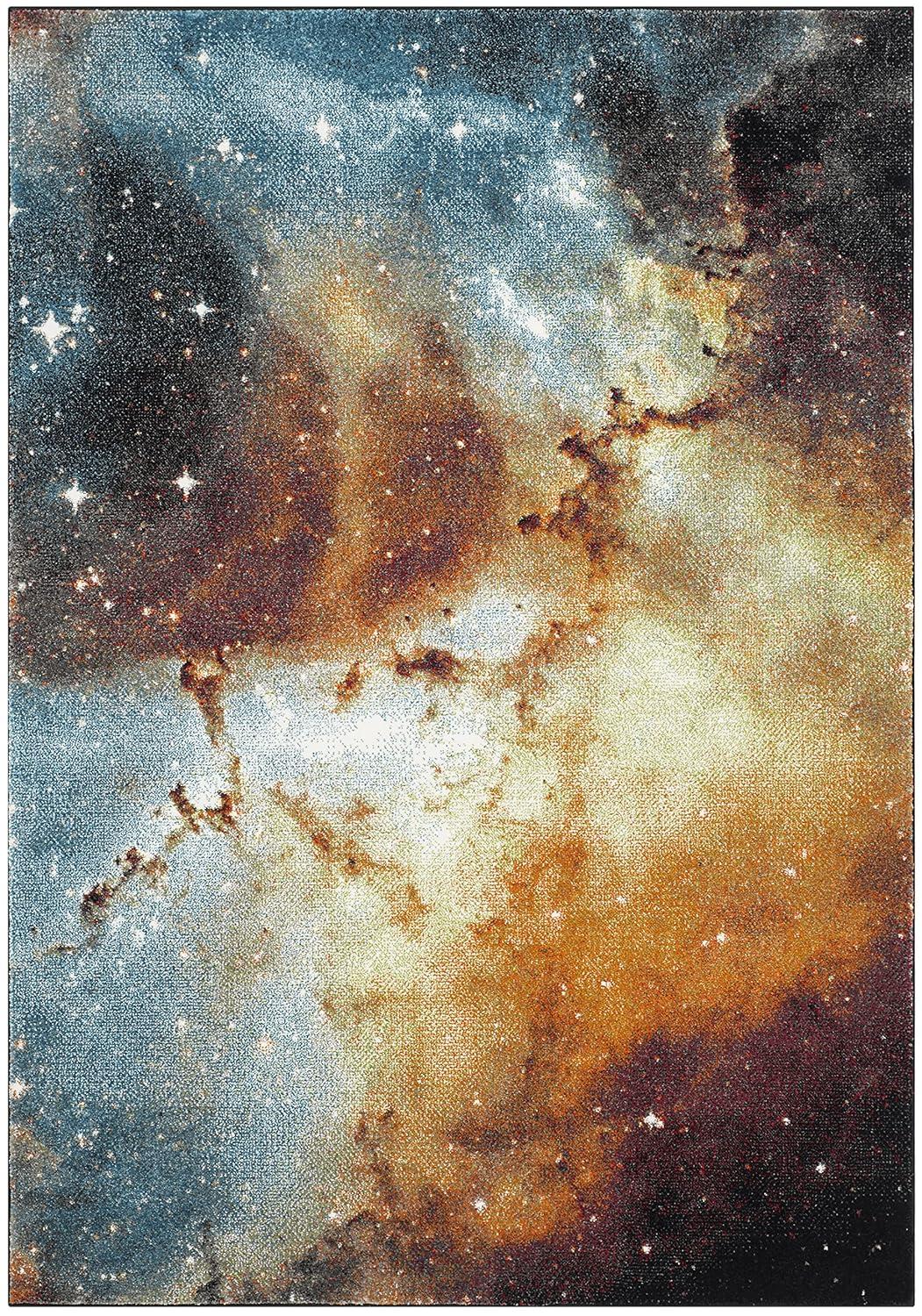 Galaxy GAL109 Power Loomed Indoor Area Rug - Orange/Multi - 5'3"x7'6" - Safavieh
