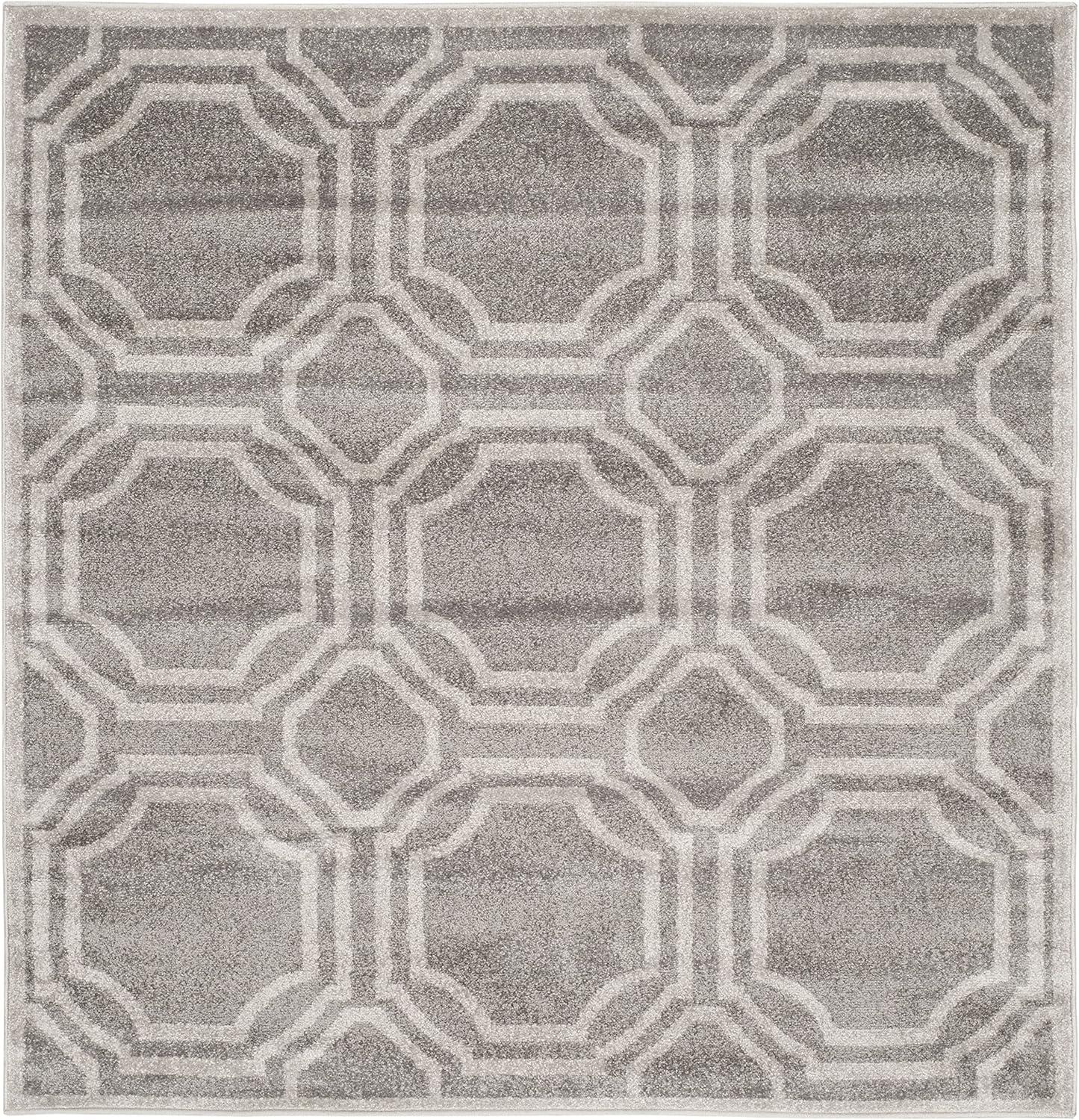 Amherst AMT411 Power Loomed Area Rug - Grey/Light Grey - 5'x5' - Safavieh.
