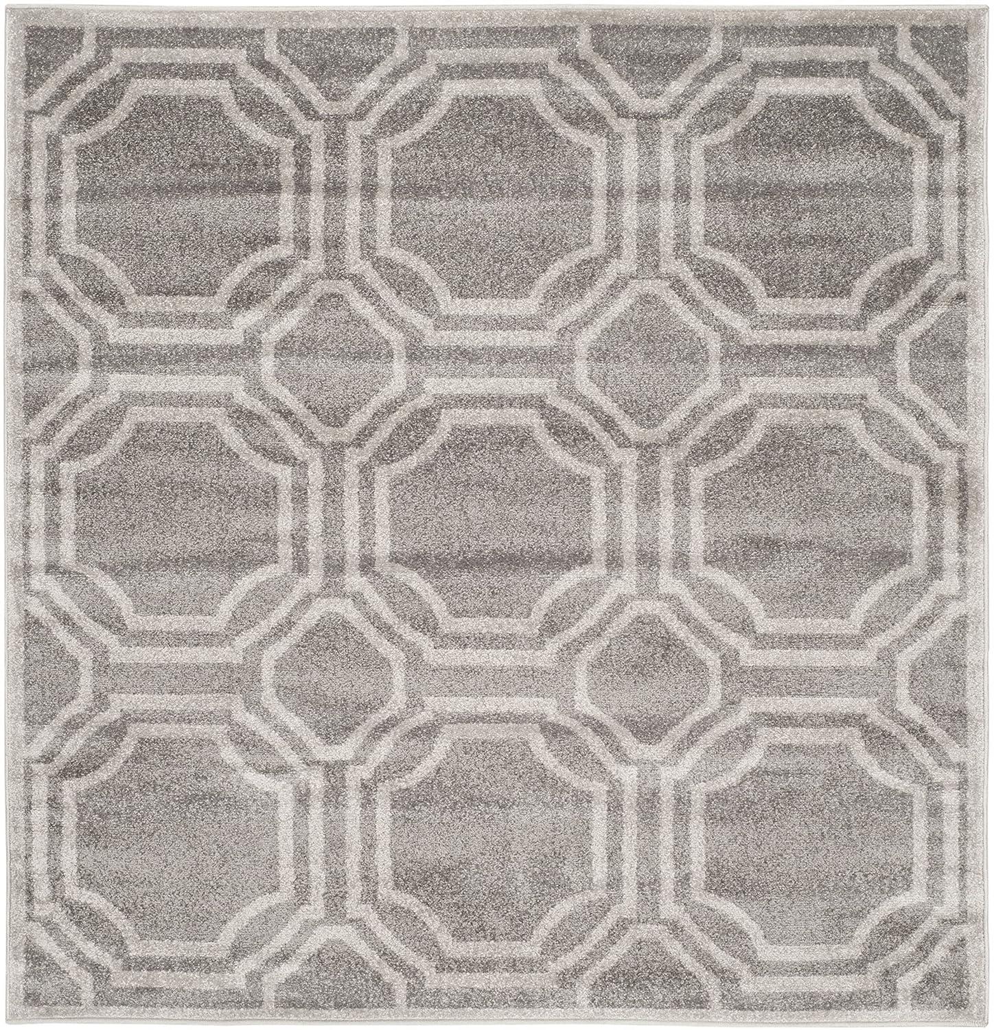 Amherst AMT411 Power Loomed Area Rug - Grey/Light Grey - 5'x5' - Safavieh.