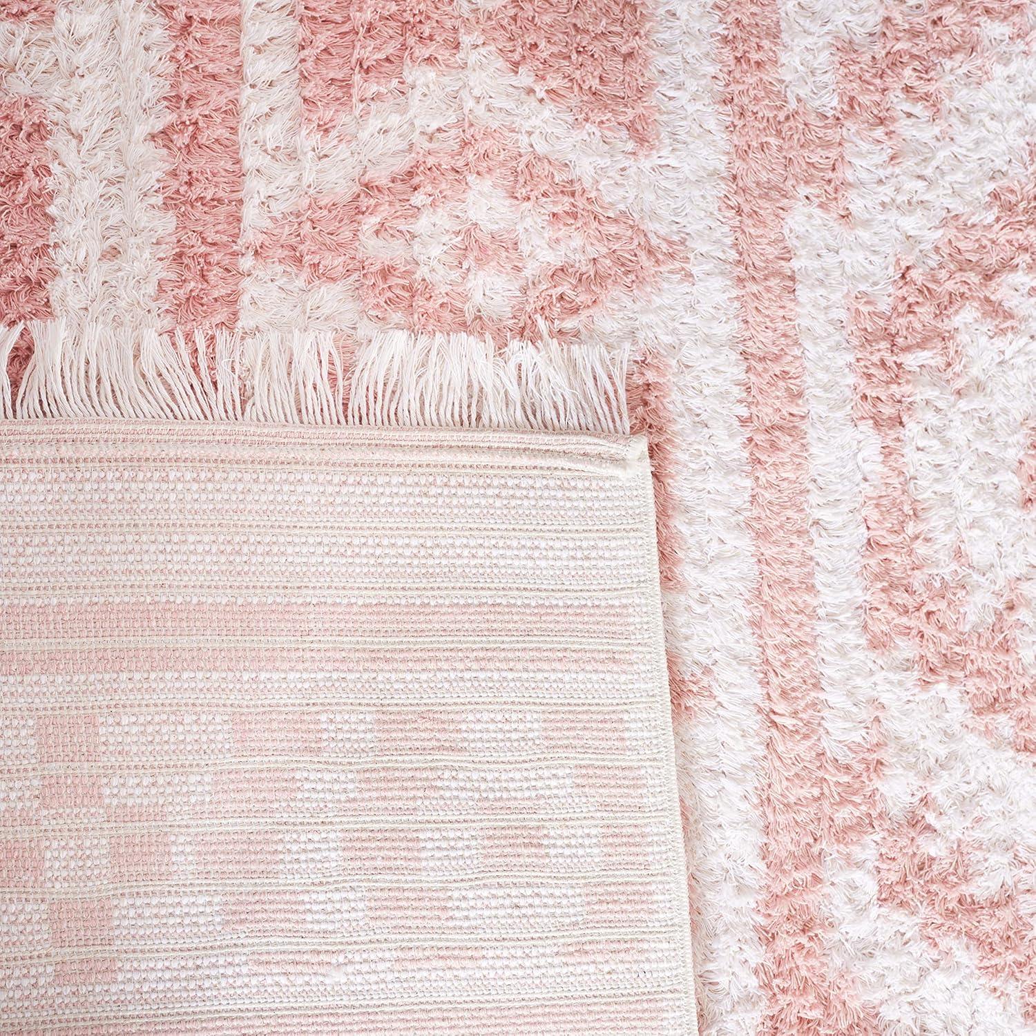 SAFAVIEH Augustine Emmett Geometric Area Rug, Ivory/Pink, 6'4" x 6'4" Square