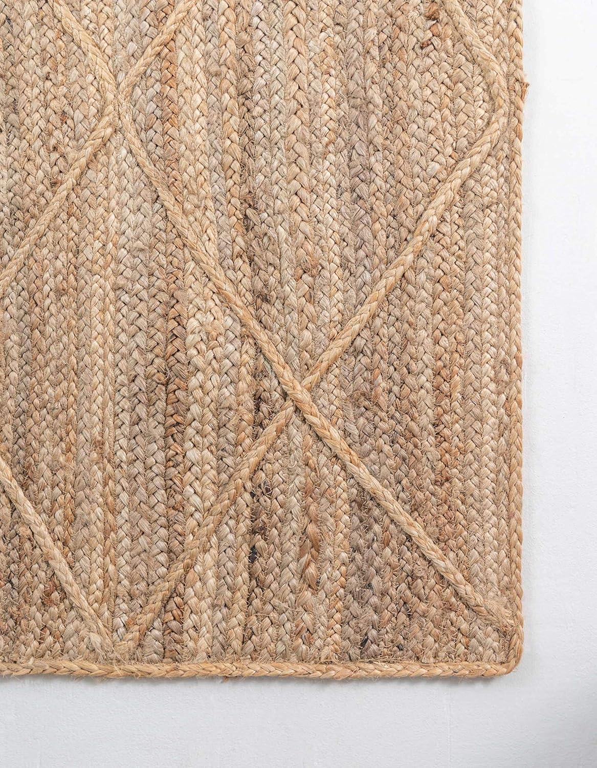Unique Loom 5' 1 x 8' 0 Braided Jute Natural Area Rug