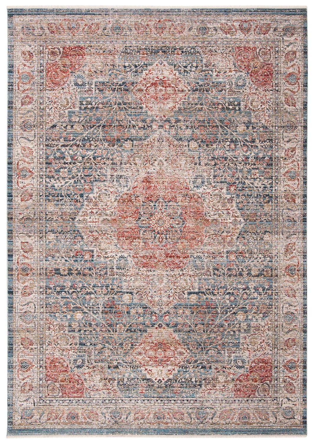 Kenitra KRA672 Power Loomed Area Rug - Blue/Ivory - 8'x10' - Safavieh.
