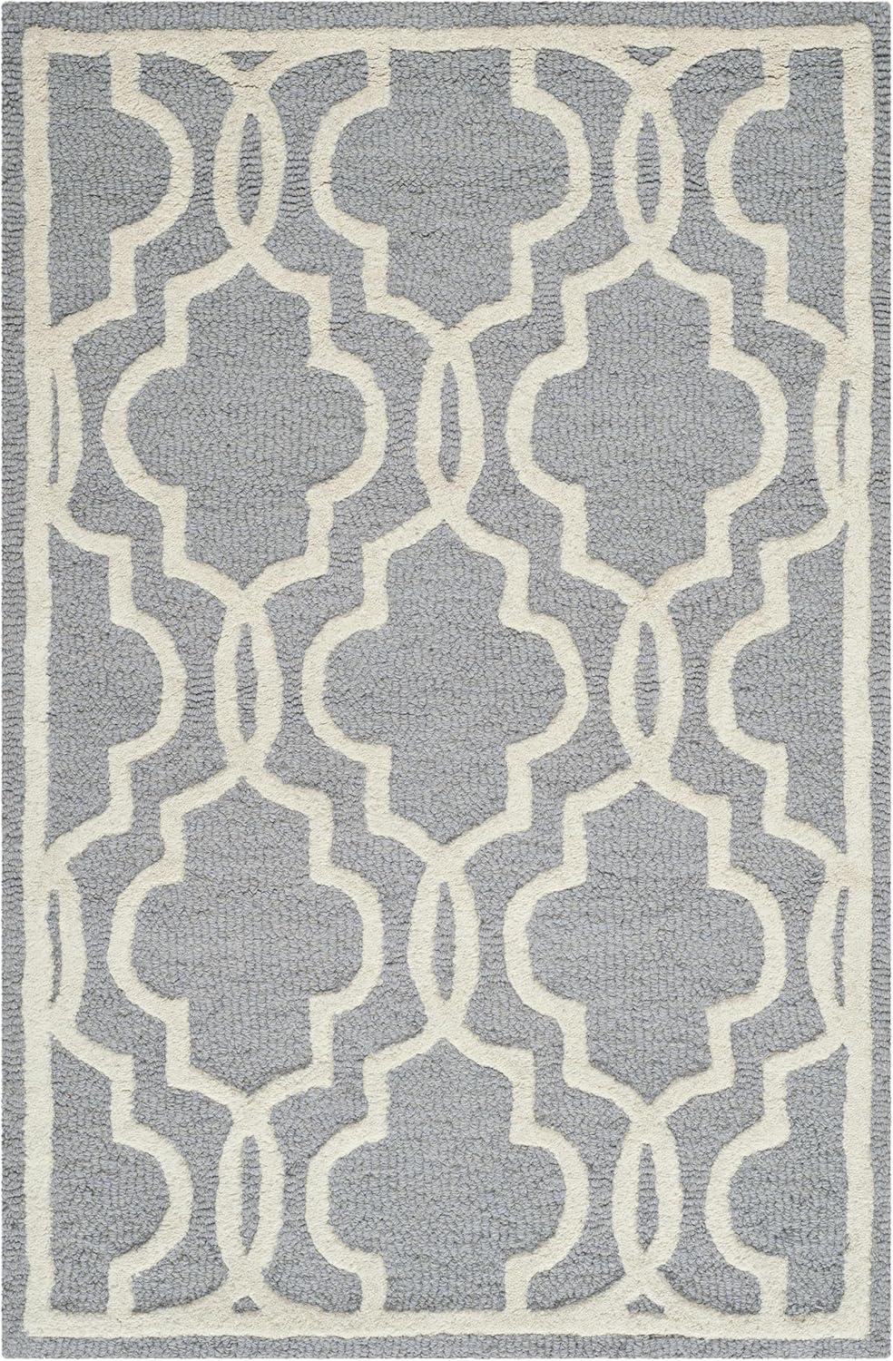 Cambridge CAM131 Tufted Indoor Runner Rug - Silver/Ivory - 2'6"x16' - Safavieh