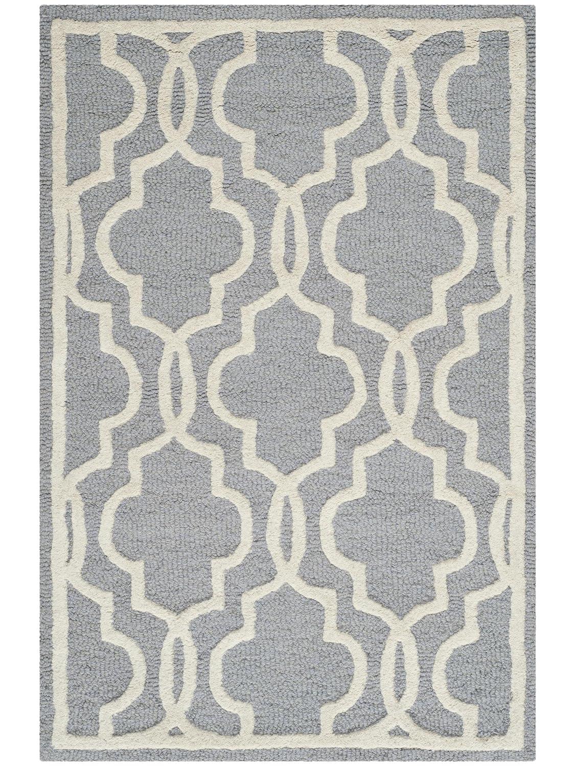 Cambridge CAM131 Tufted Indoor Runner Rug - Silver/Ivory - 2'6"x16' - Safavieh