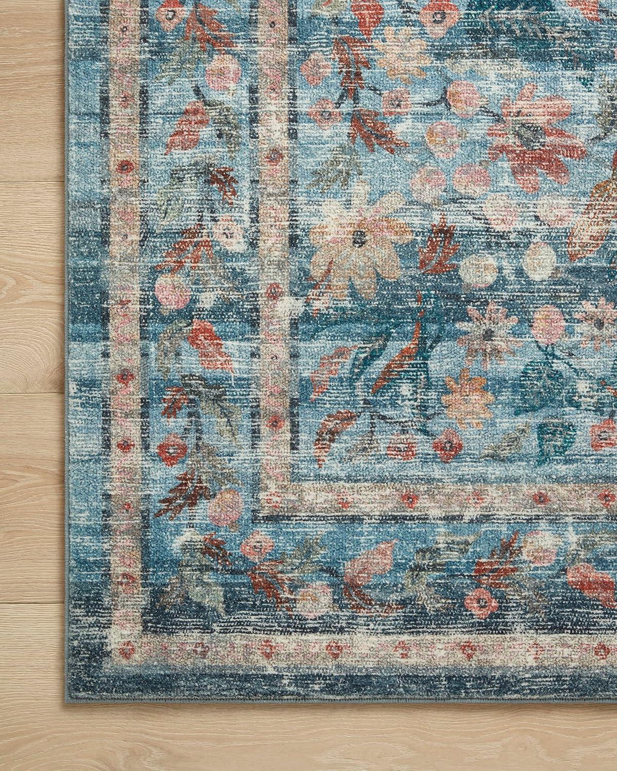 Rifle Paper Co. x Loloi Courtyard Blue Area Rug feat. CloudPile