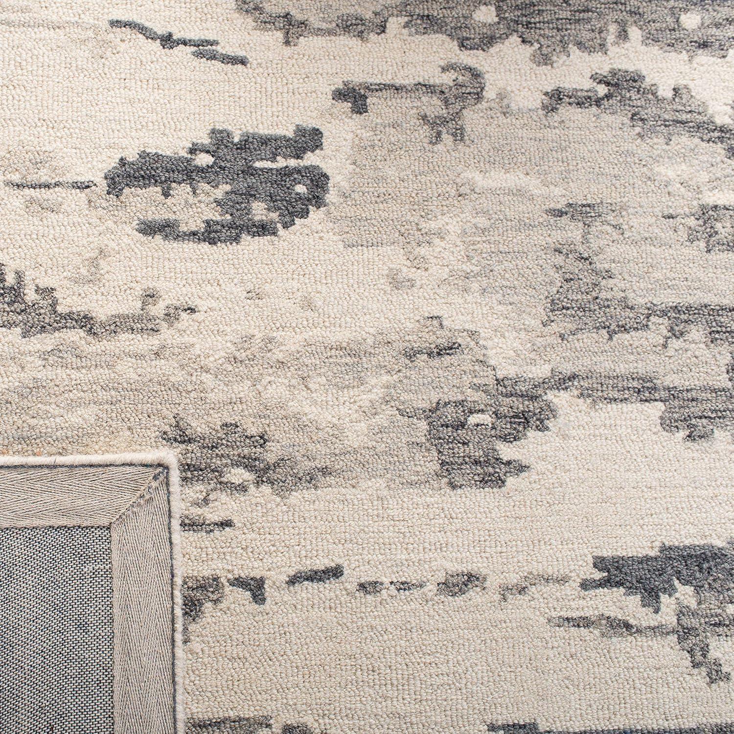 Abstract ABT465 Handmade Indoor Area Rug - Charcoal/Ivory - 10'x14' - Safavieh